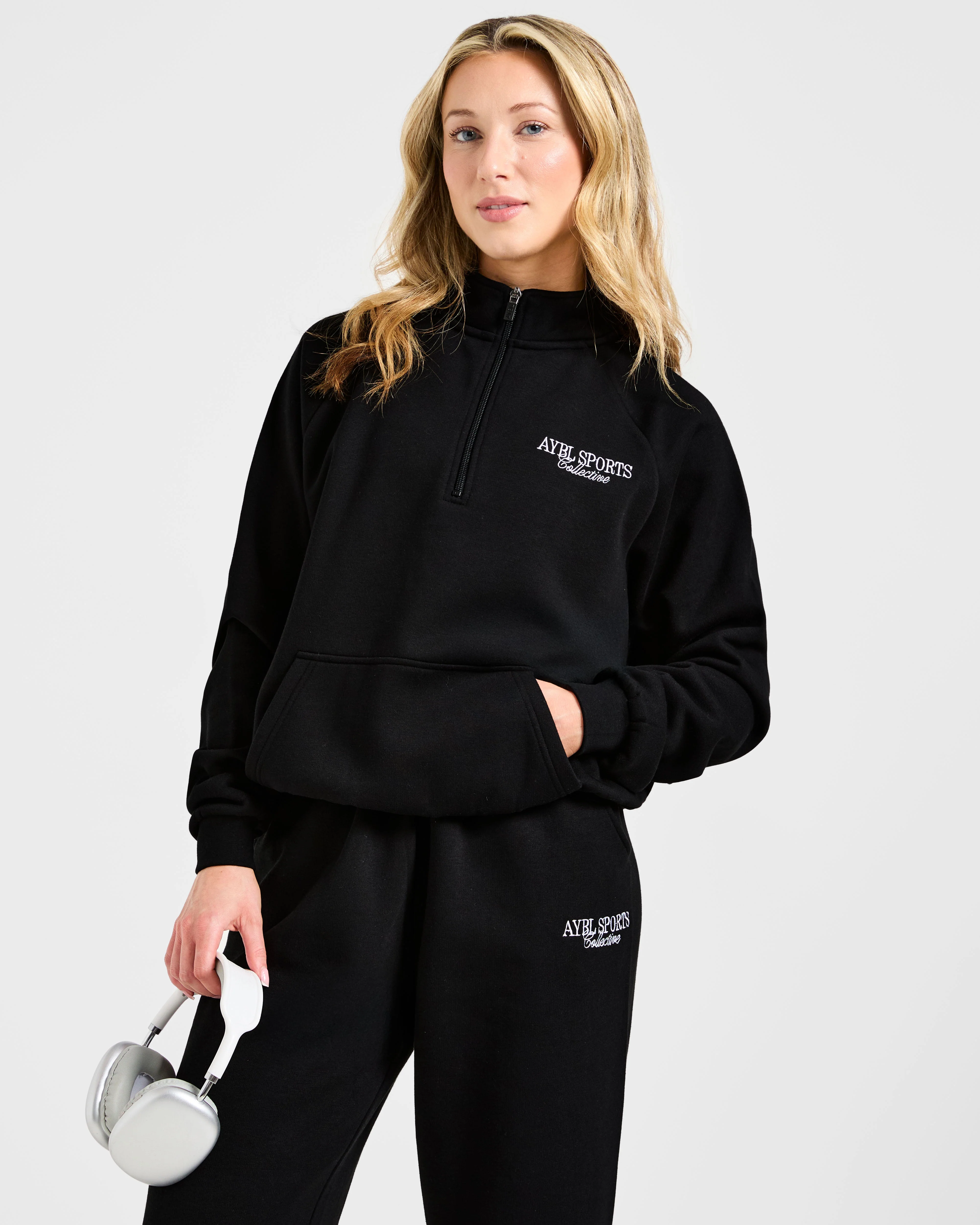 Sports Collective Oversized 1/4 Zip Pullover - Noir - Image 8