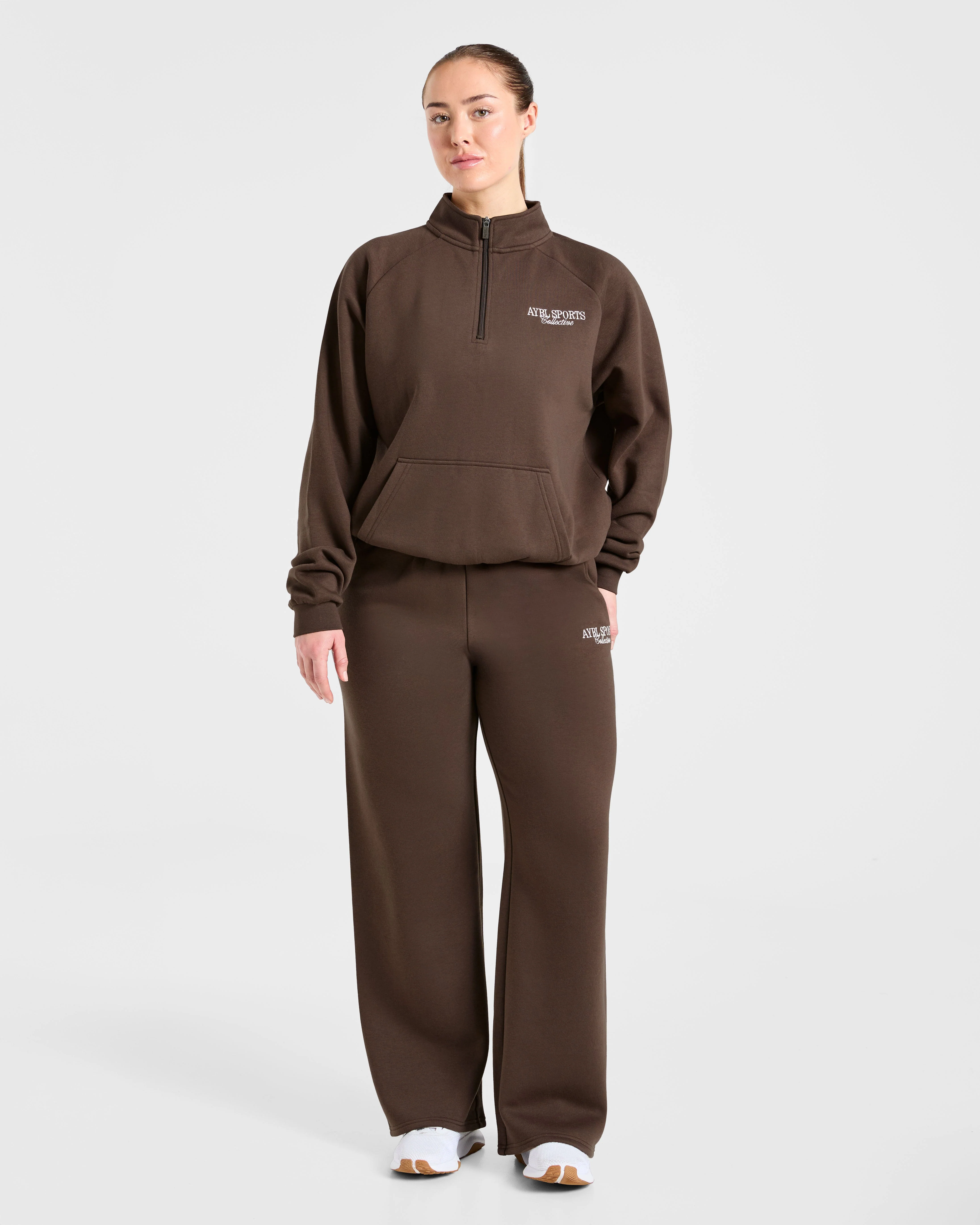Sports Collective Oversized 1/4 Zip Pullover - Marron - Image 3