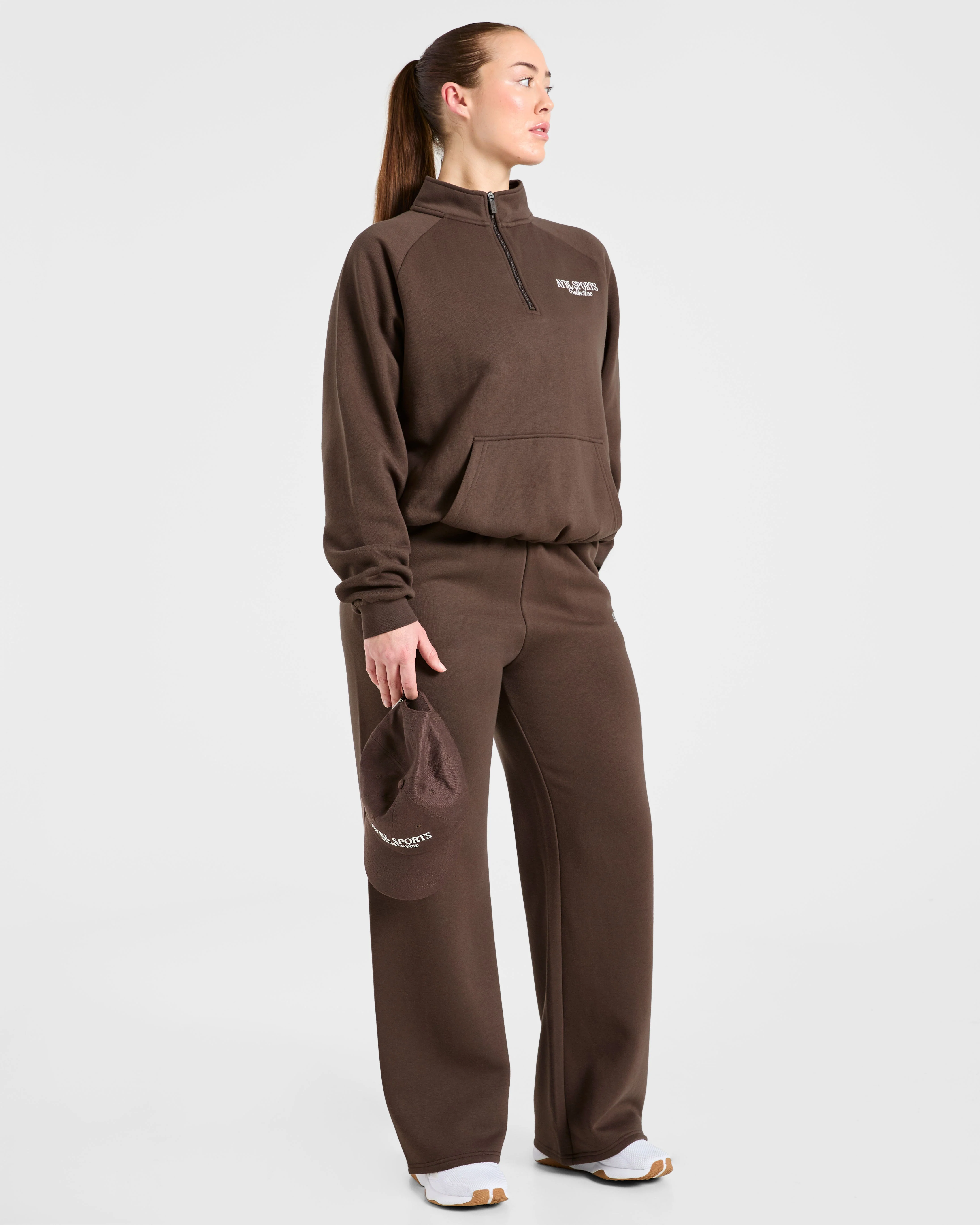 Sports Collective Oversized 1/4 Zip Pullover - Marron - Image 8