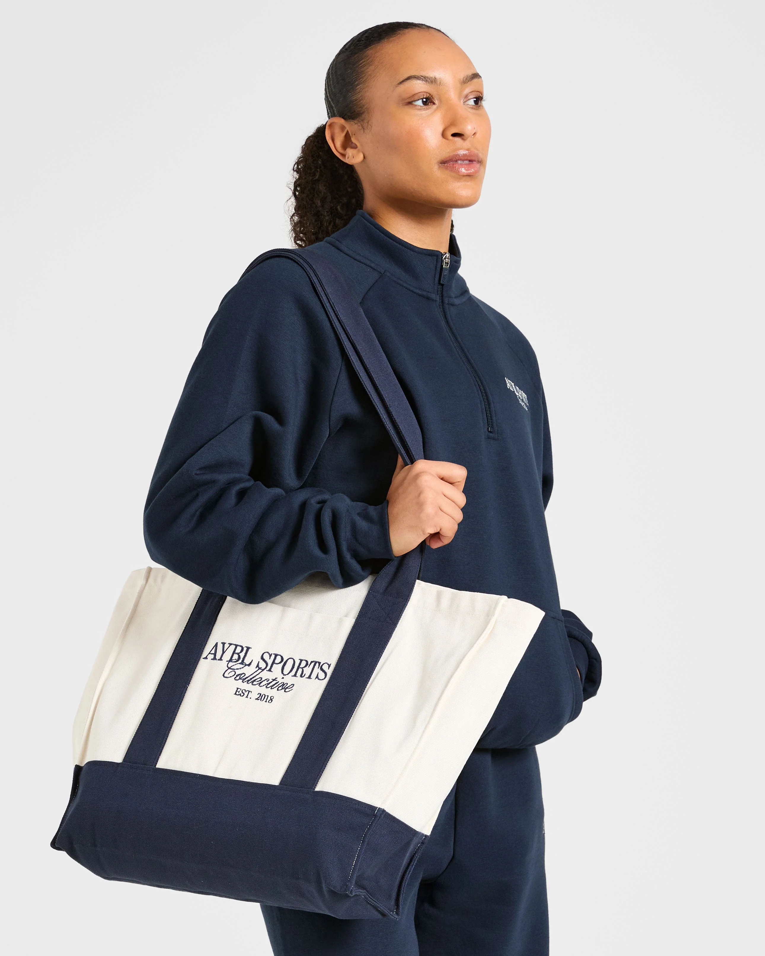 Sports Collective Oversized 1/4 Zip Pullover - True Navy - Image 8
