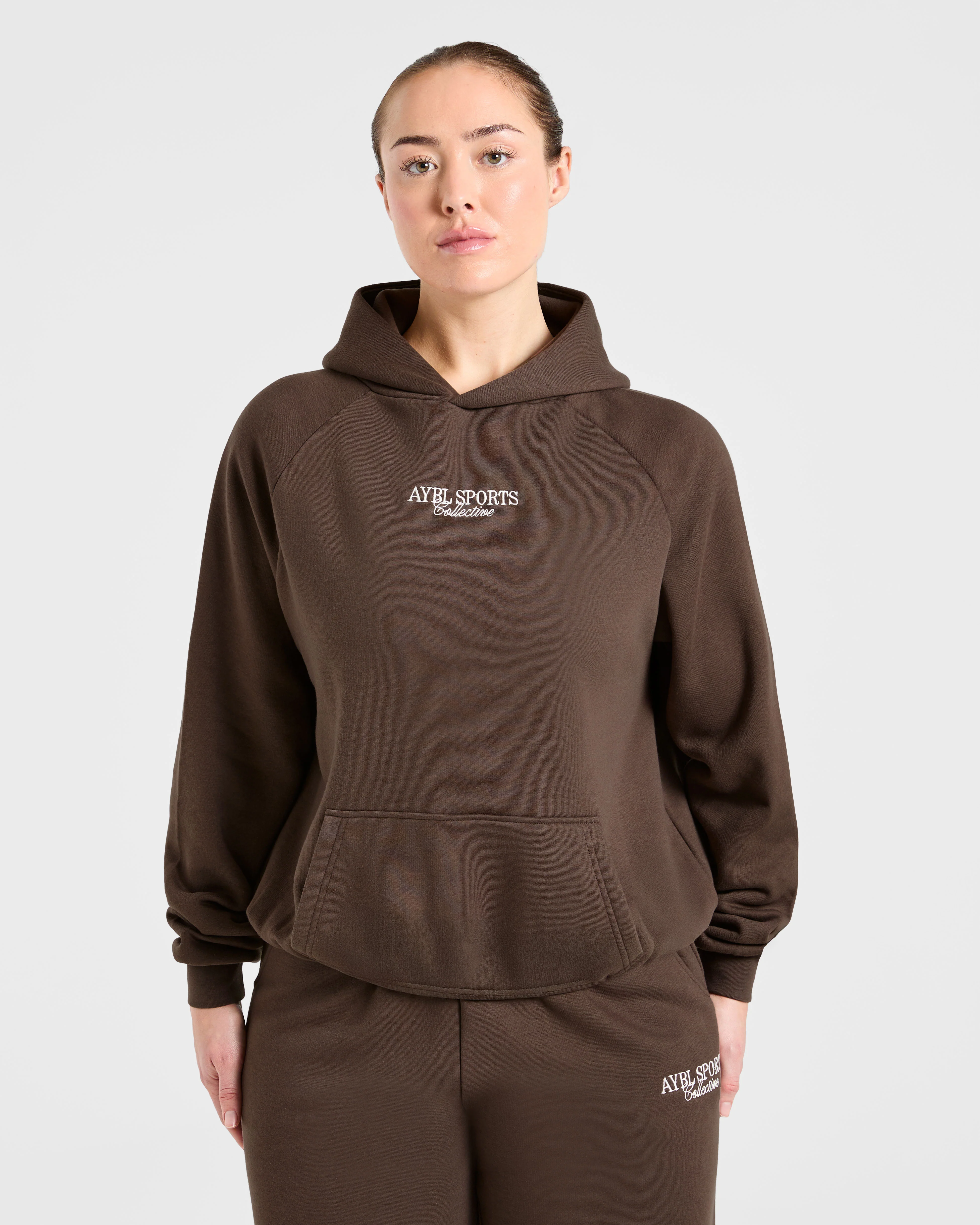 Sports Collective Oversized Hoodie - Marron - Image 2
