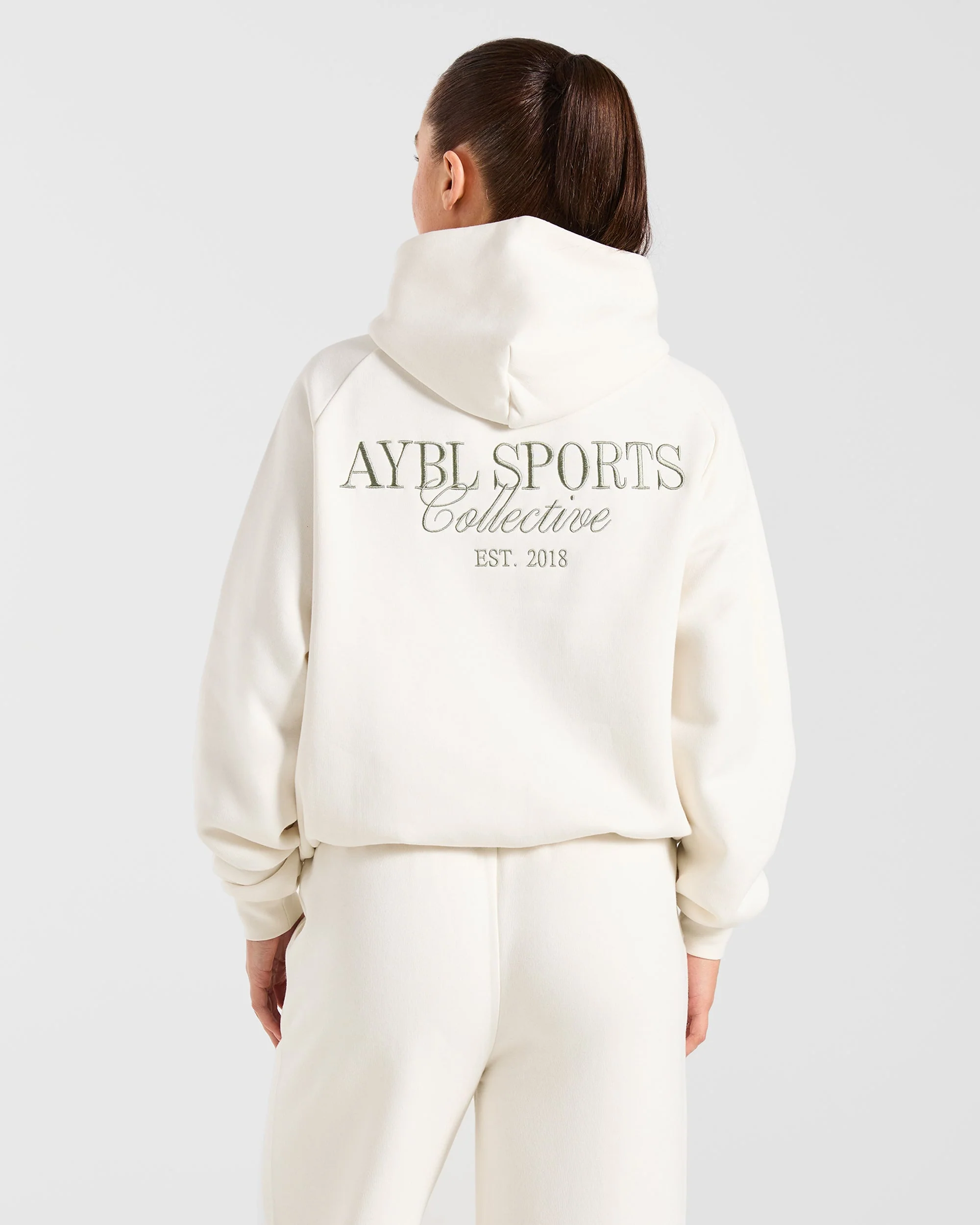 Sports Collective Oversized Hoodie - Off Off Blanc/Vert - Image 2