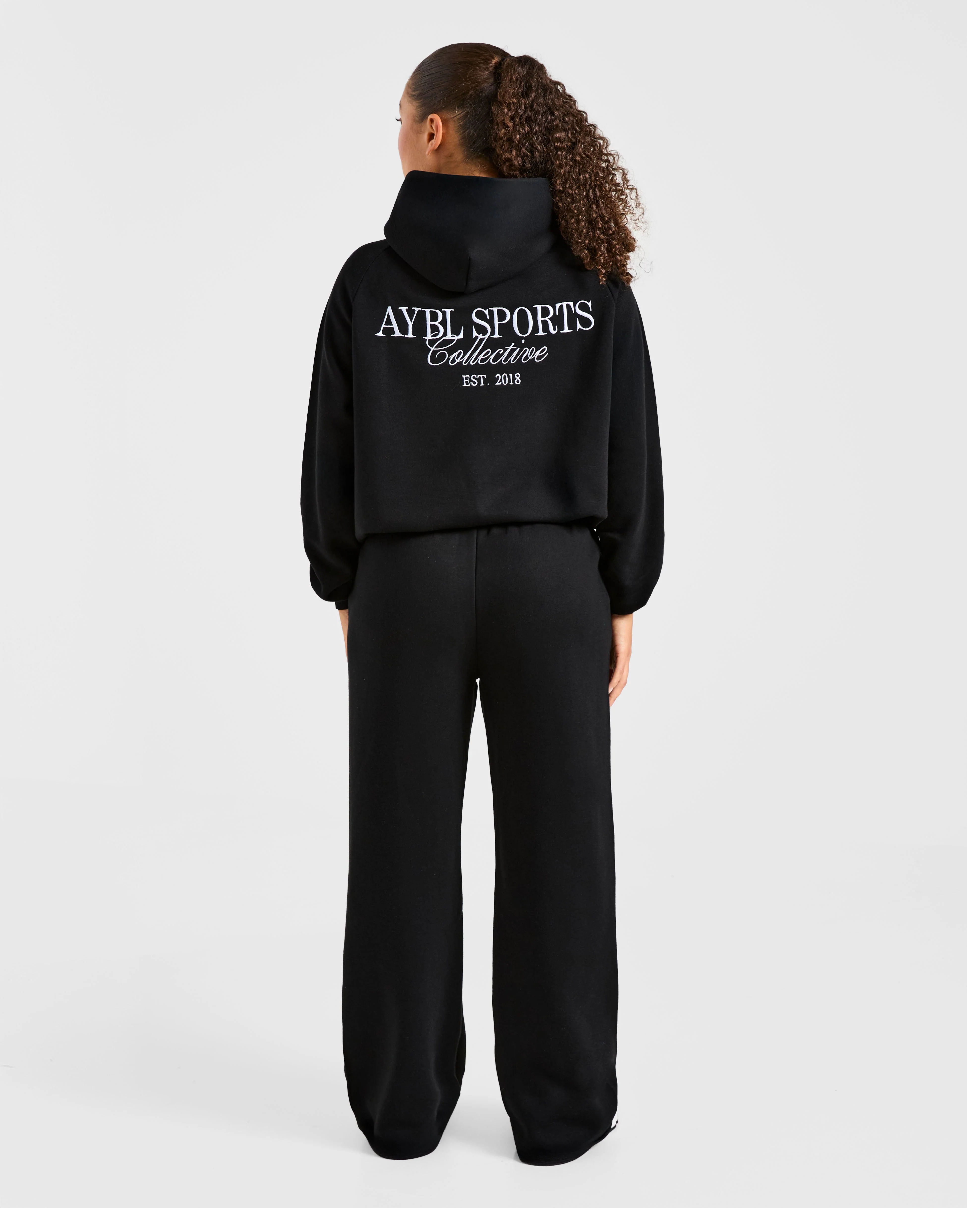 Sports Collective Oversized Straight Leg Joggers - Noir - Image 4