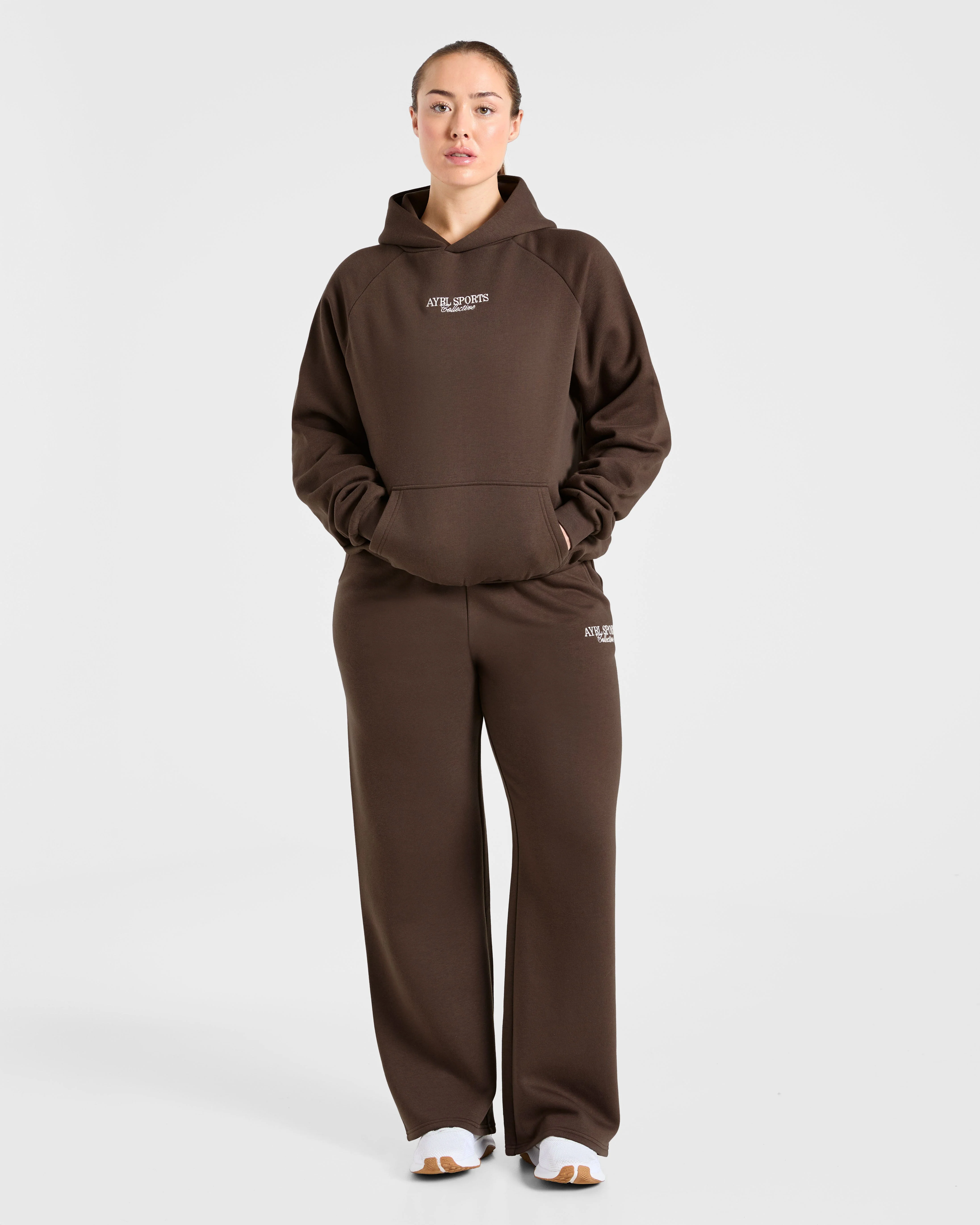 Sports Collective Oversized Straight Leg Joggers - Marron - Image 3