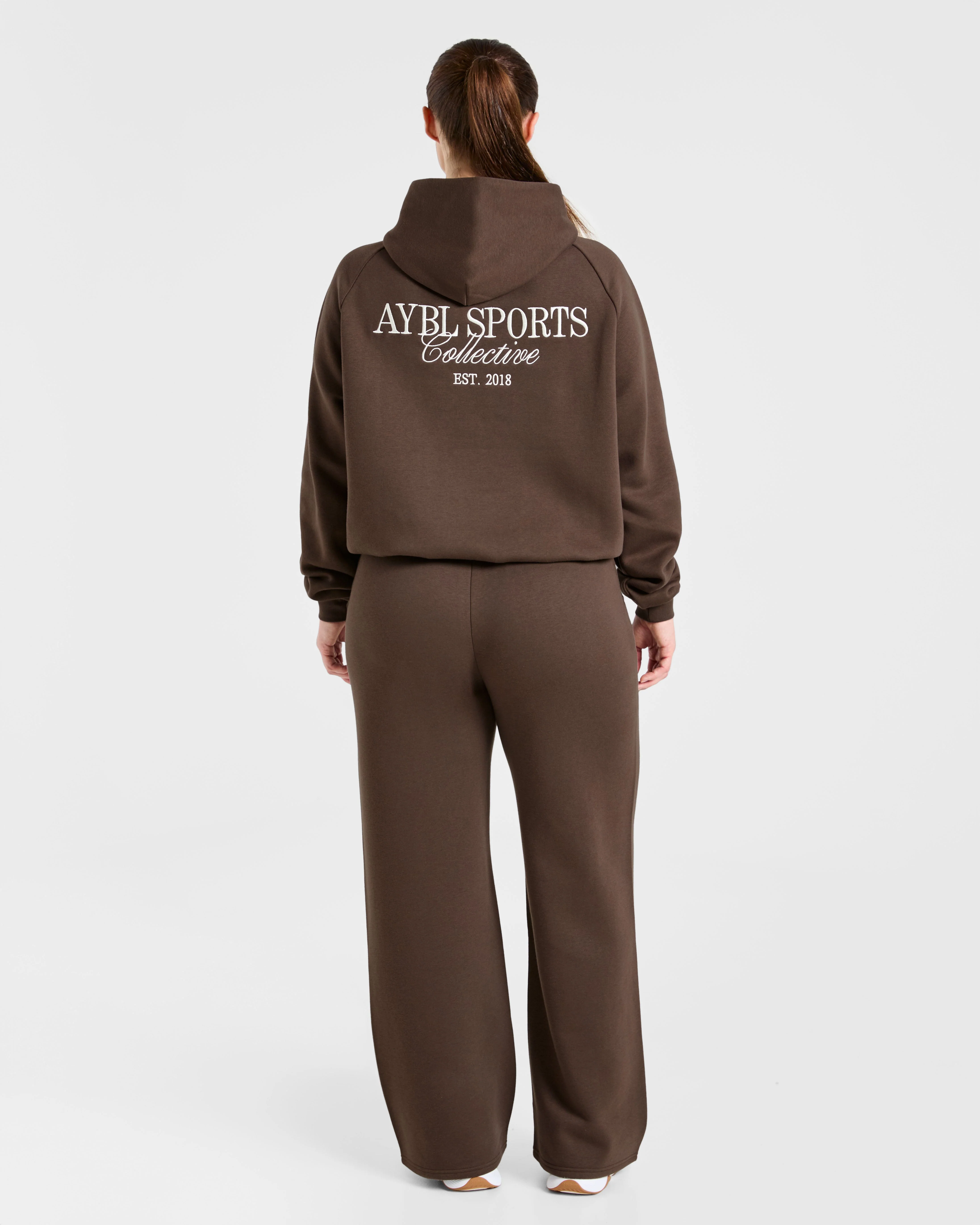Sports Collective Oversized Straight Leg Joggers - Marron - Image 4