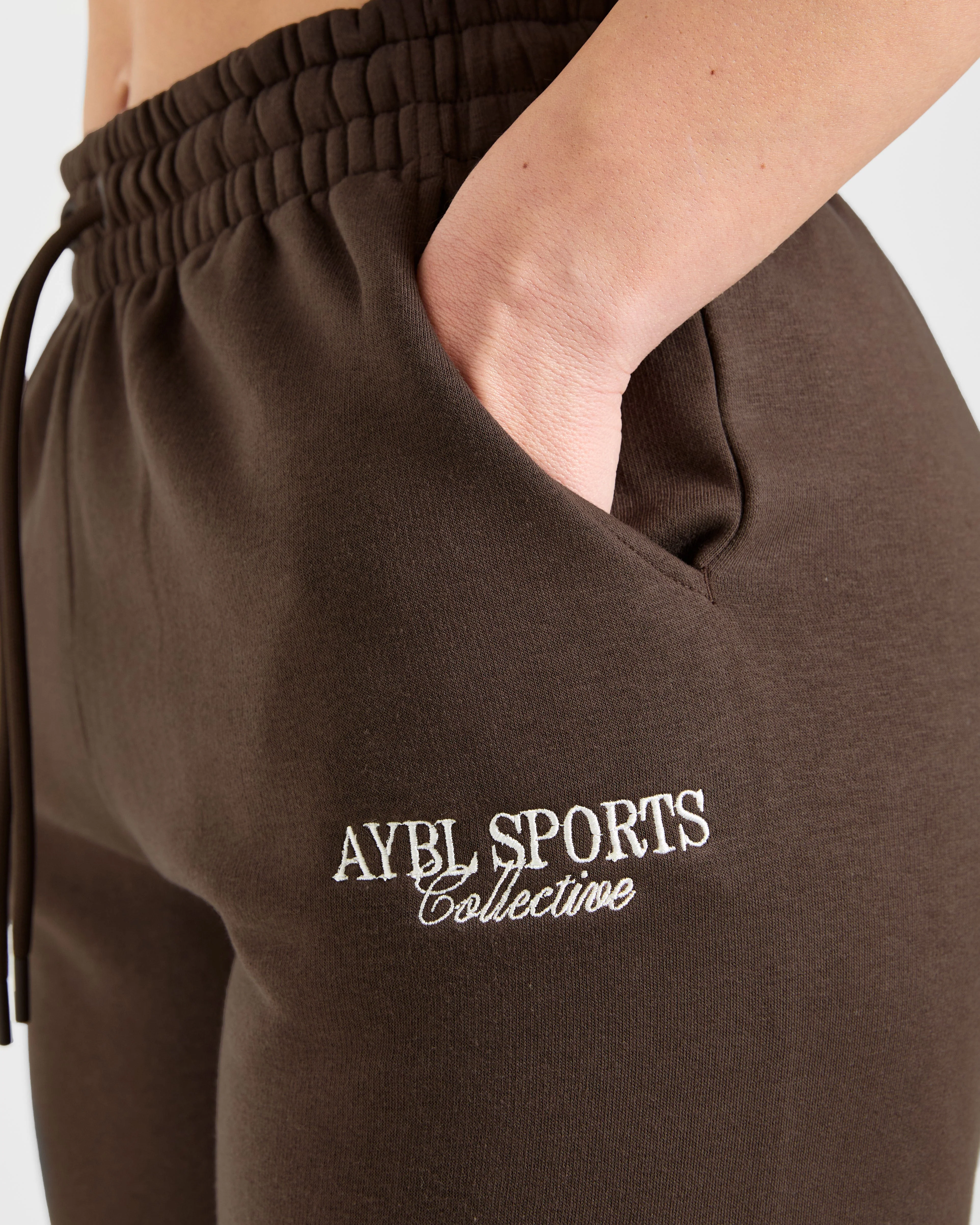 Sports Collective Oversized Straight Leg Joggers - Marron - Image 6
