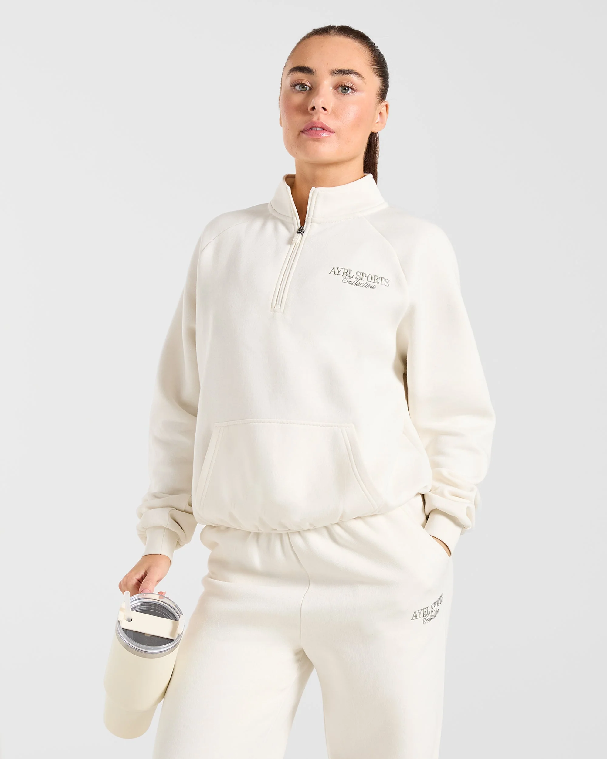 Sports Collective Oversized Straight Leg Joggers - Off Blanc/Vert - Image 8