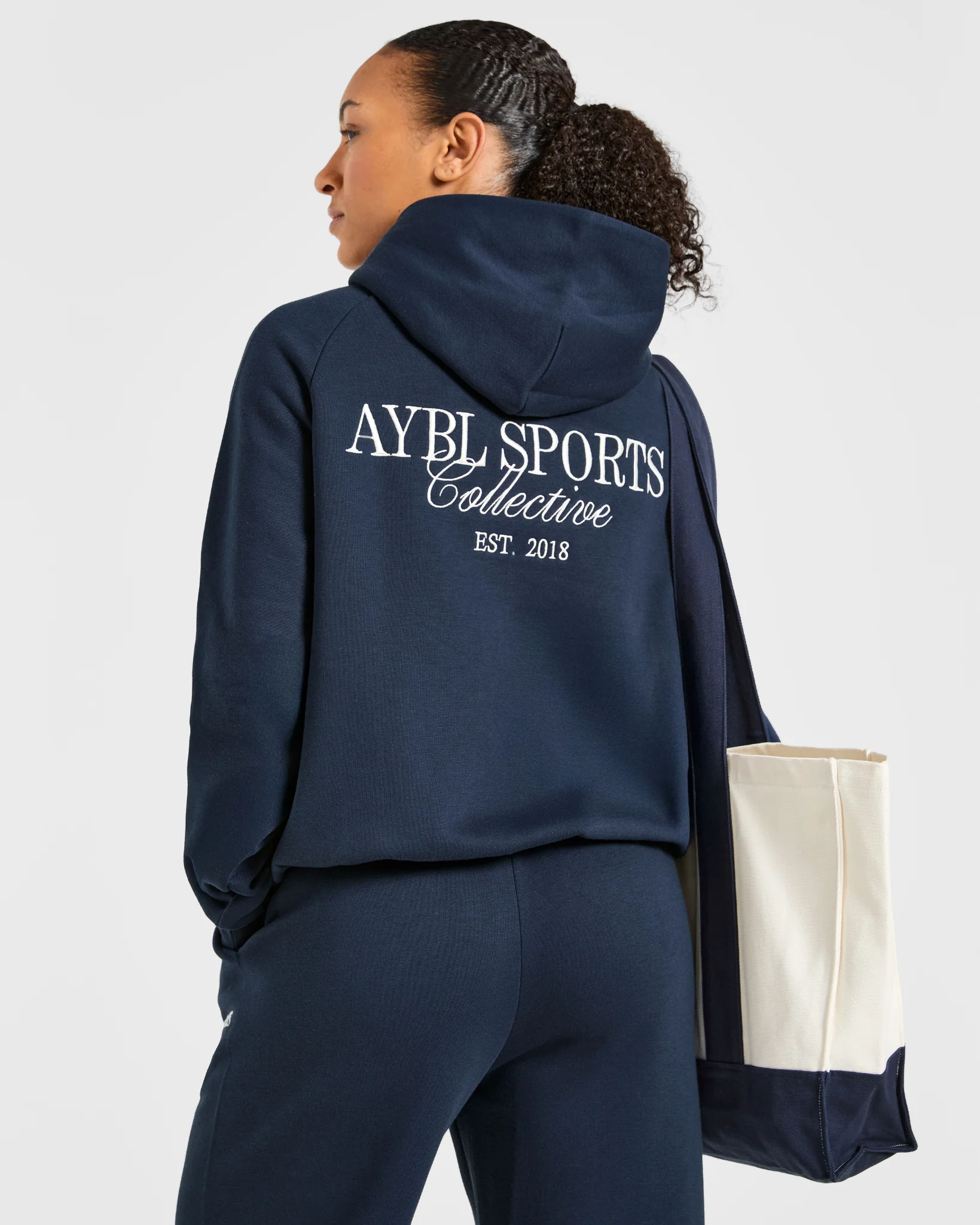 Sports Collective Tote Bag - Off White/Navy - Image 6