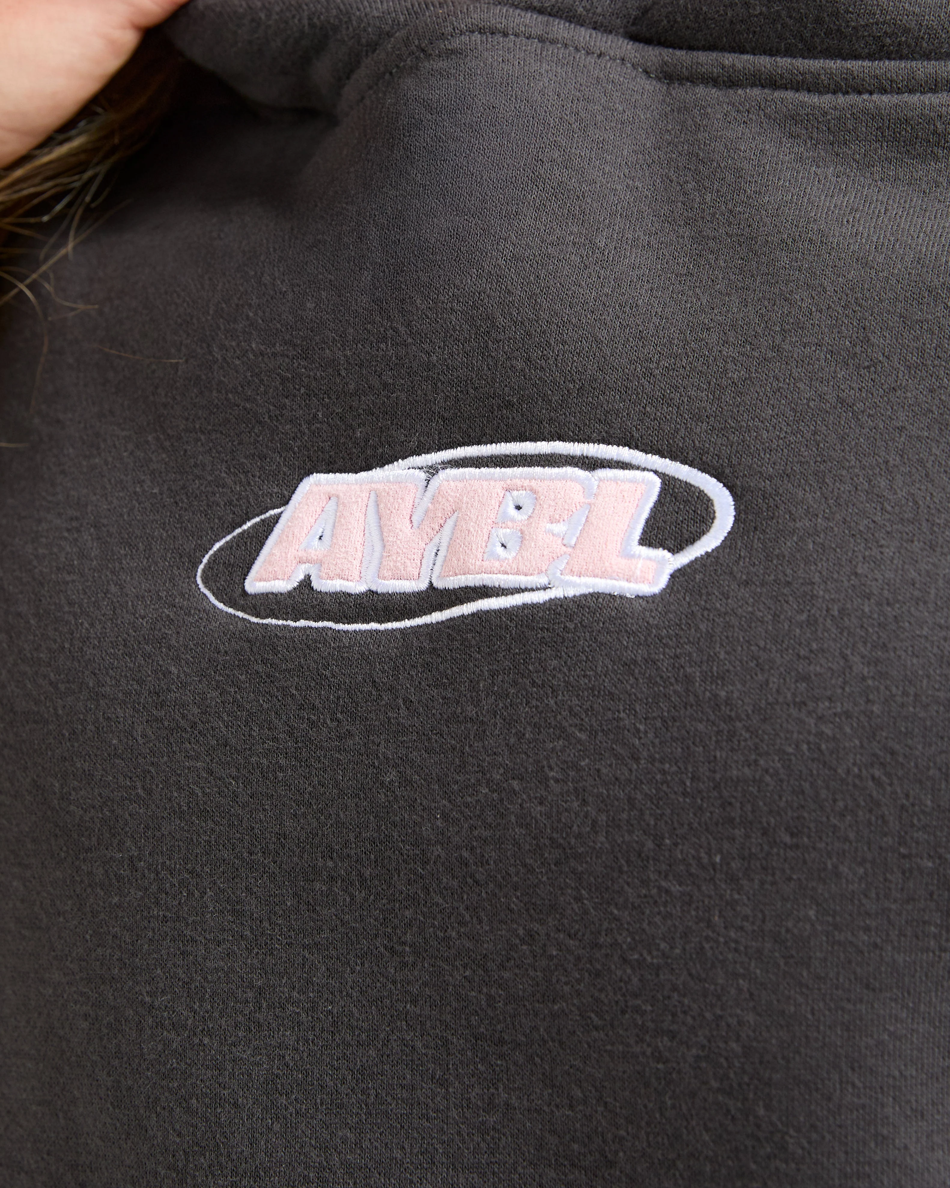 Sports Essentials Oversized Hoodie - Charcoal/Rose - Image 5