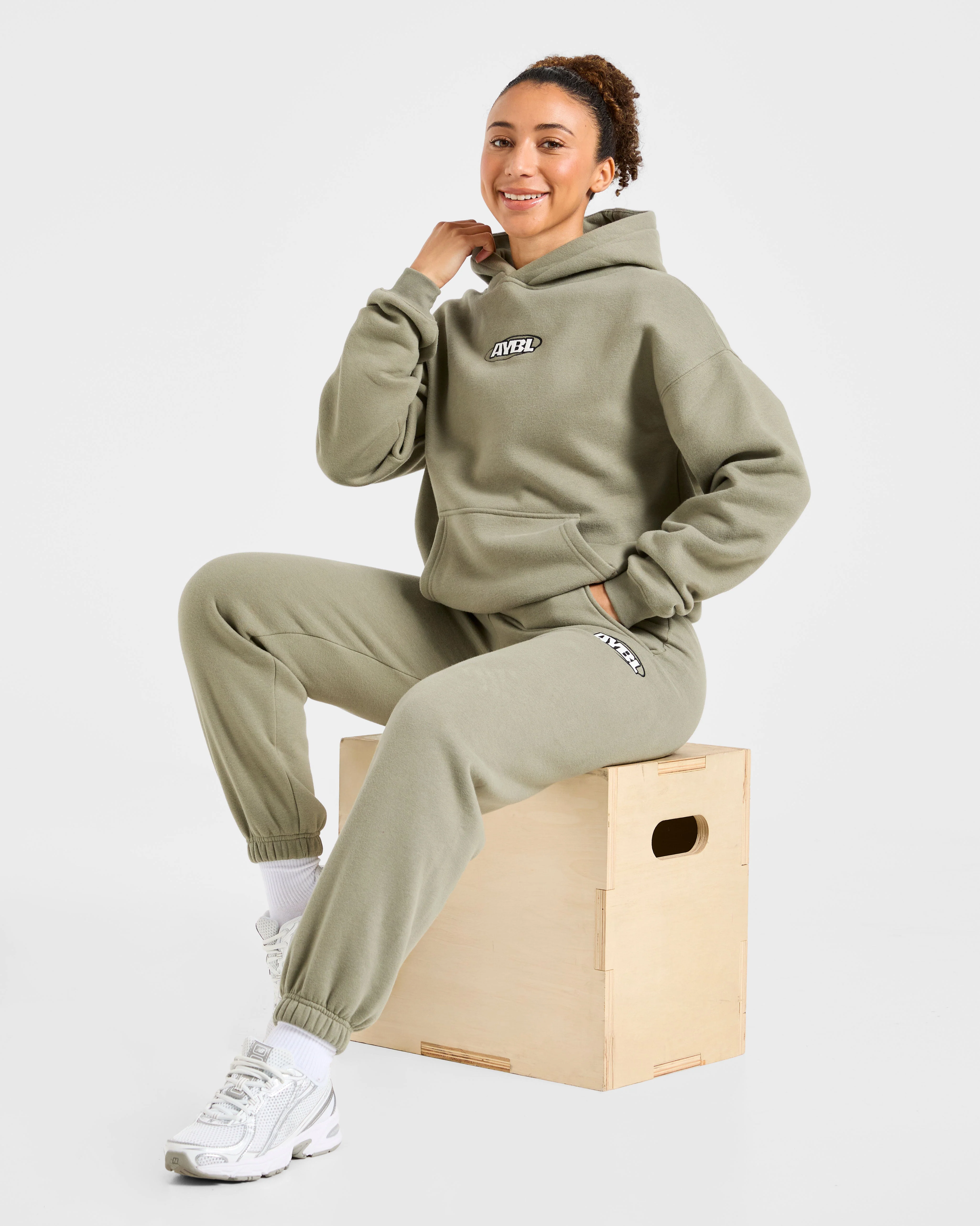 Sports Essentials Oversized Joggers - Muted Olive - Image 8