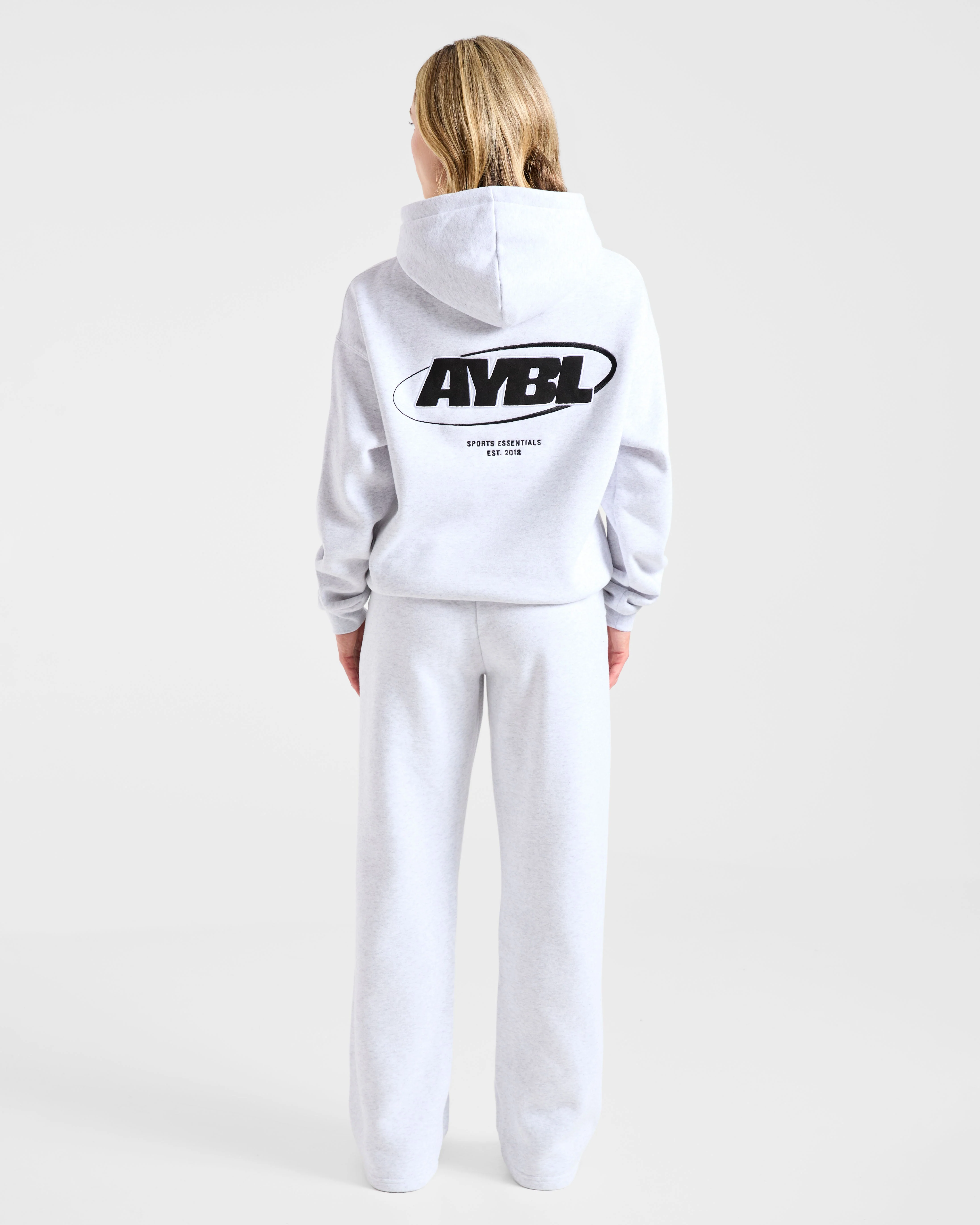Sports Essentials Oversized Straight Leg Joggers - Heather Gris/Noir - Image 4