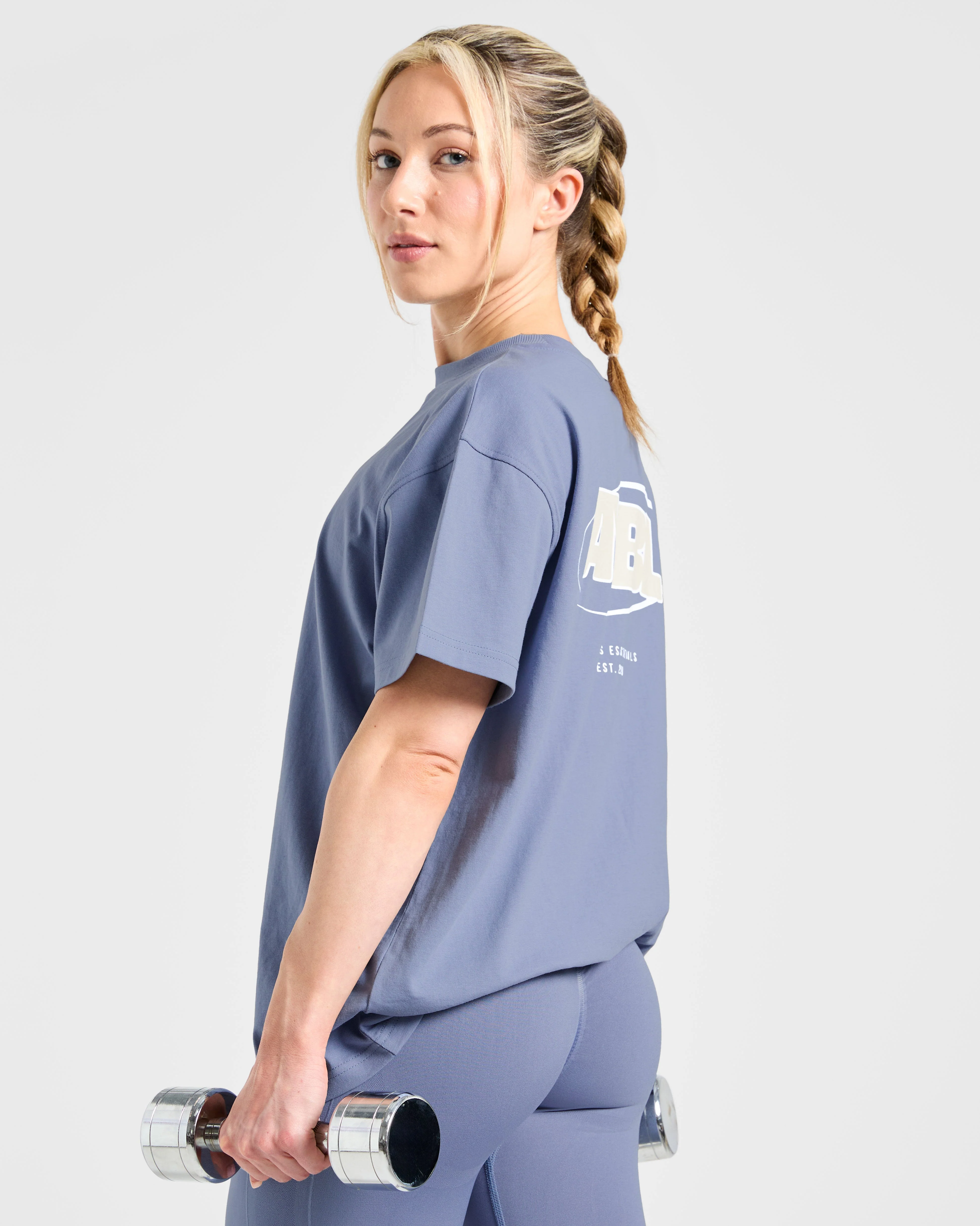 Sports Essentials Oversized T Shirt - Slate Bleu - Image 8