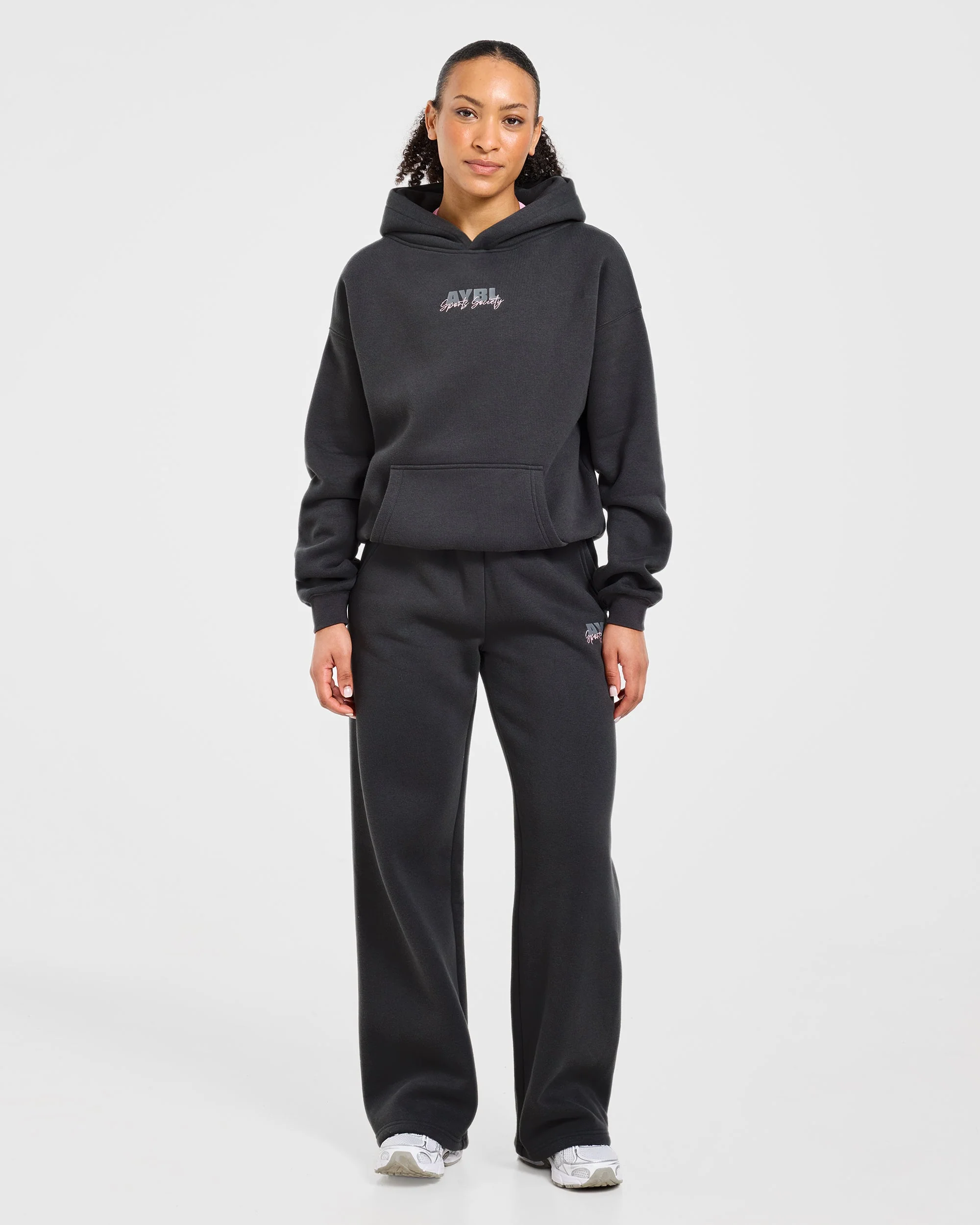 Sports Society Oversized Hoodie - Charcoal - Image 3