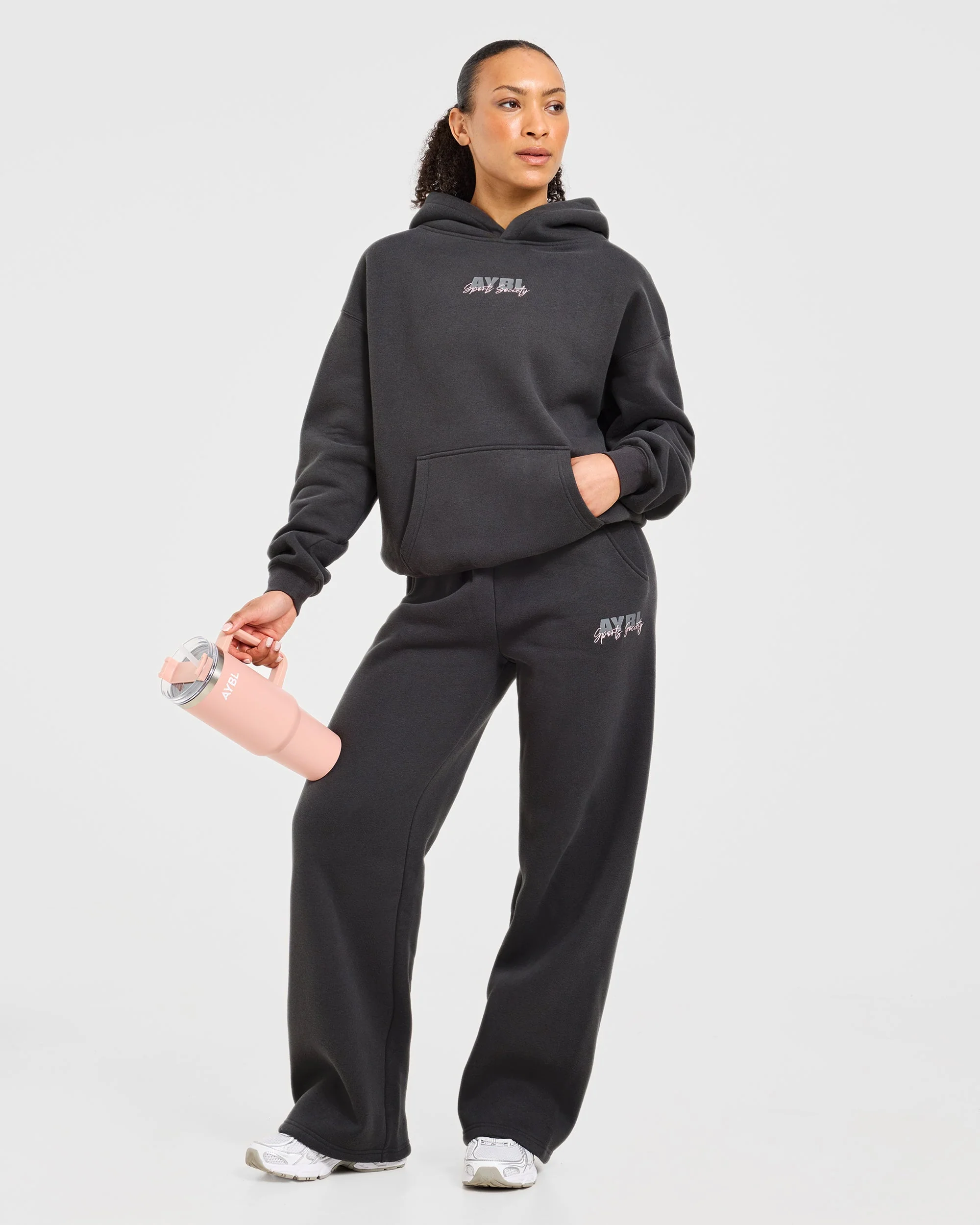 Sports Society Oversized Hoodie - Charcoal - Image 7
