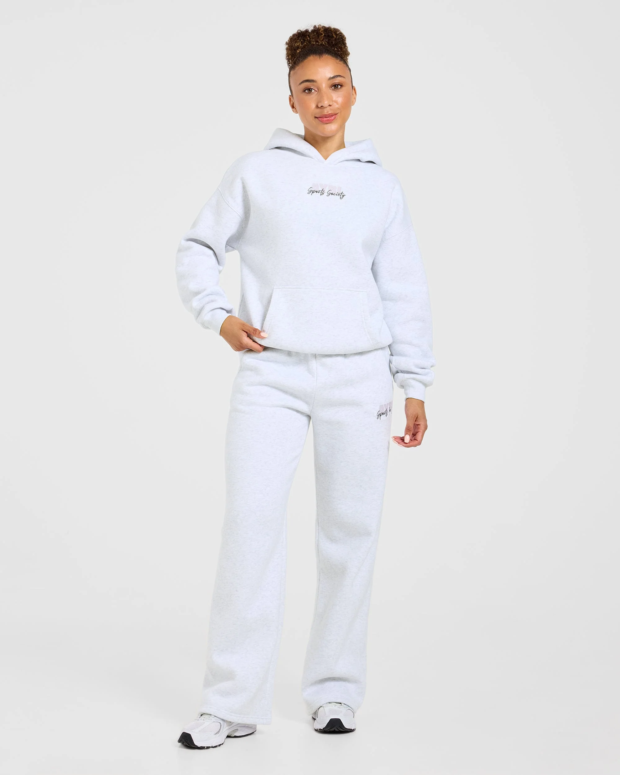 Sports Society Oversized Hoodie - Heather Gris - Image 3