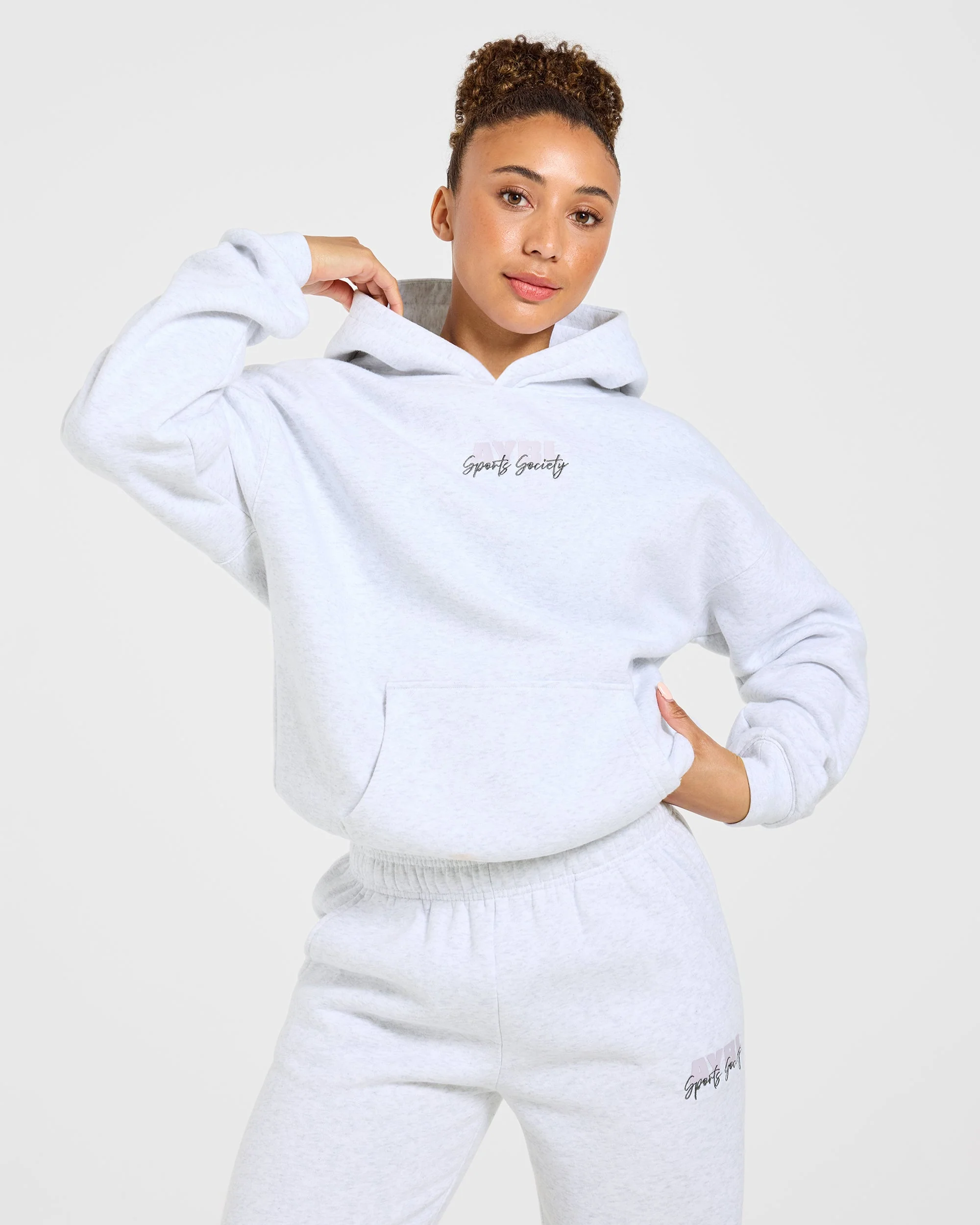 Sports Society Oversized Hoodie - Heather Gris - Image 7