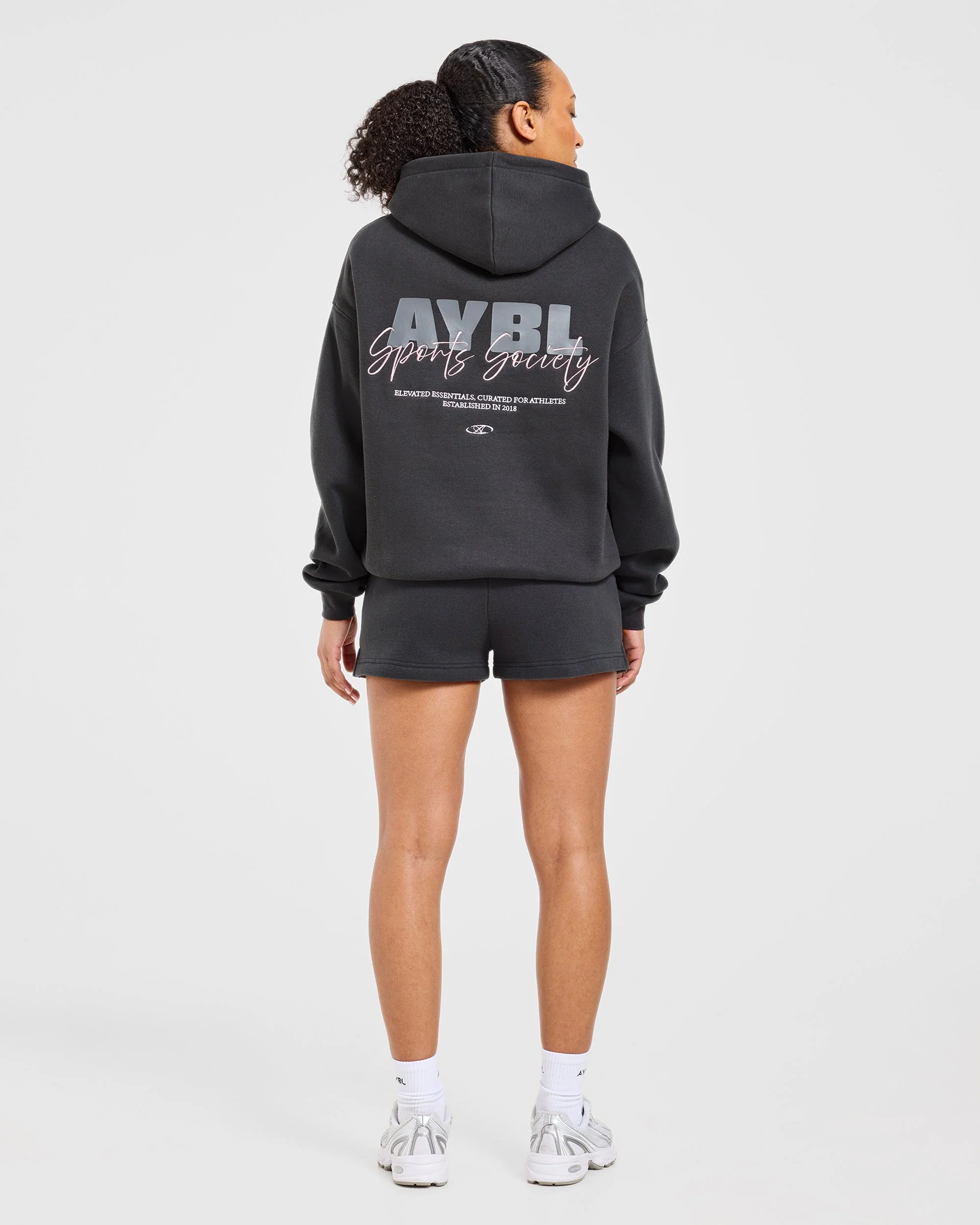 Sports Society Oversized Shorts - Charcoal - Image 4