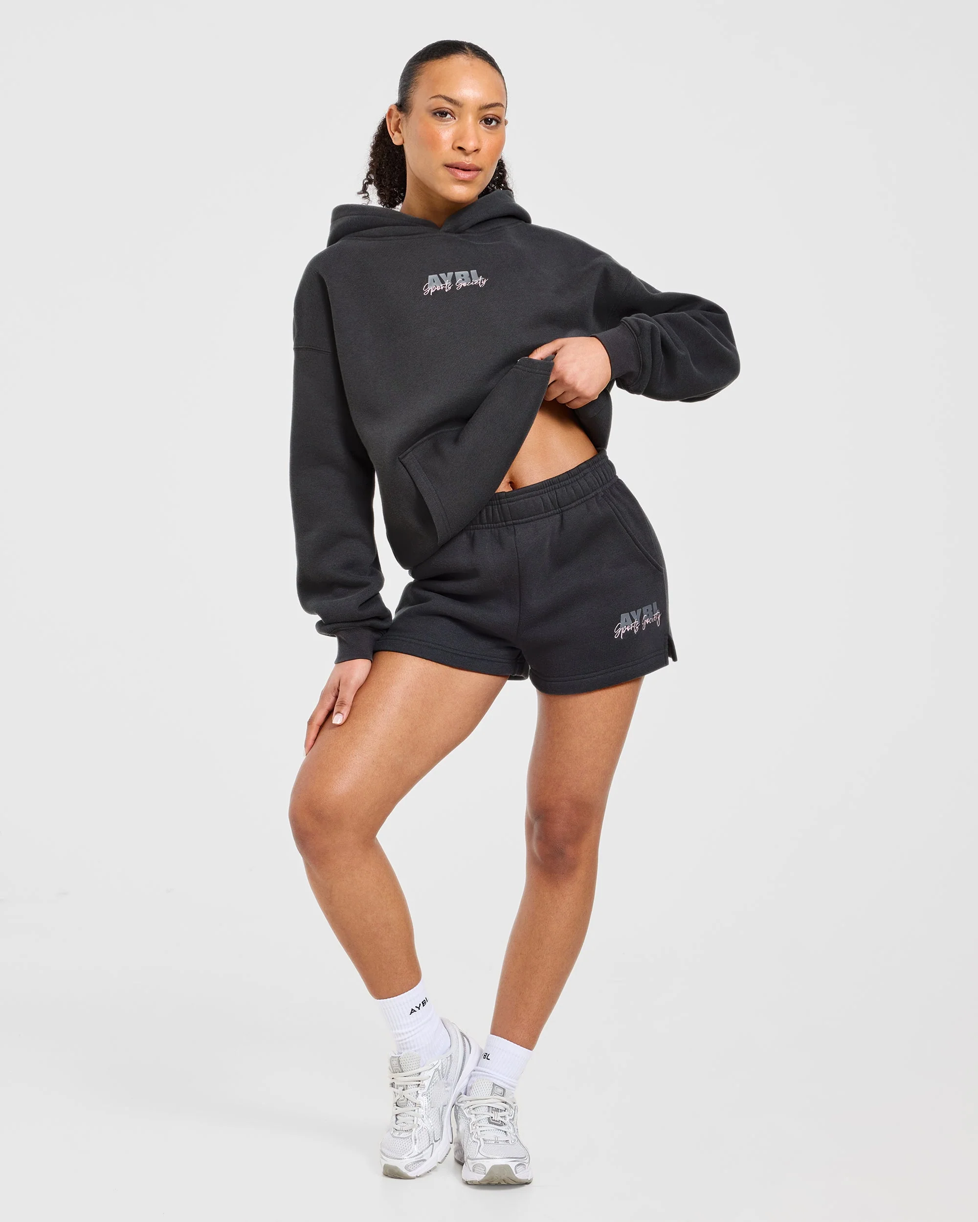 Sports Society Oversized Shorts - Charcoal - Image 8
