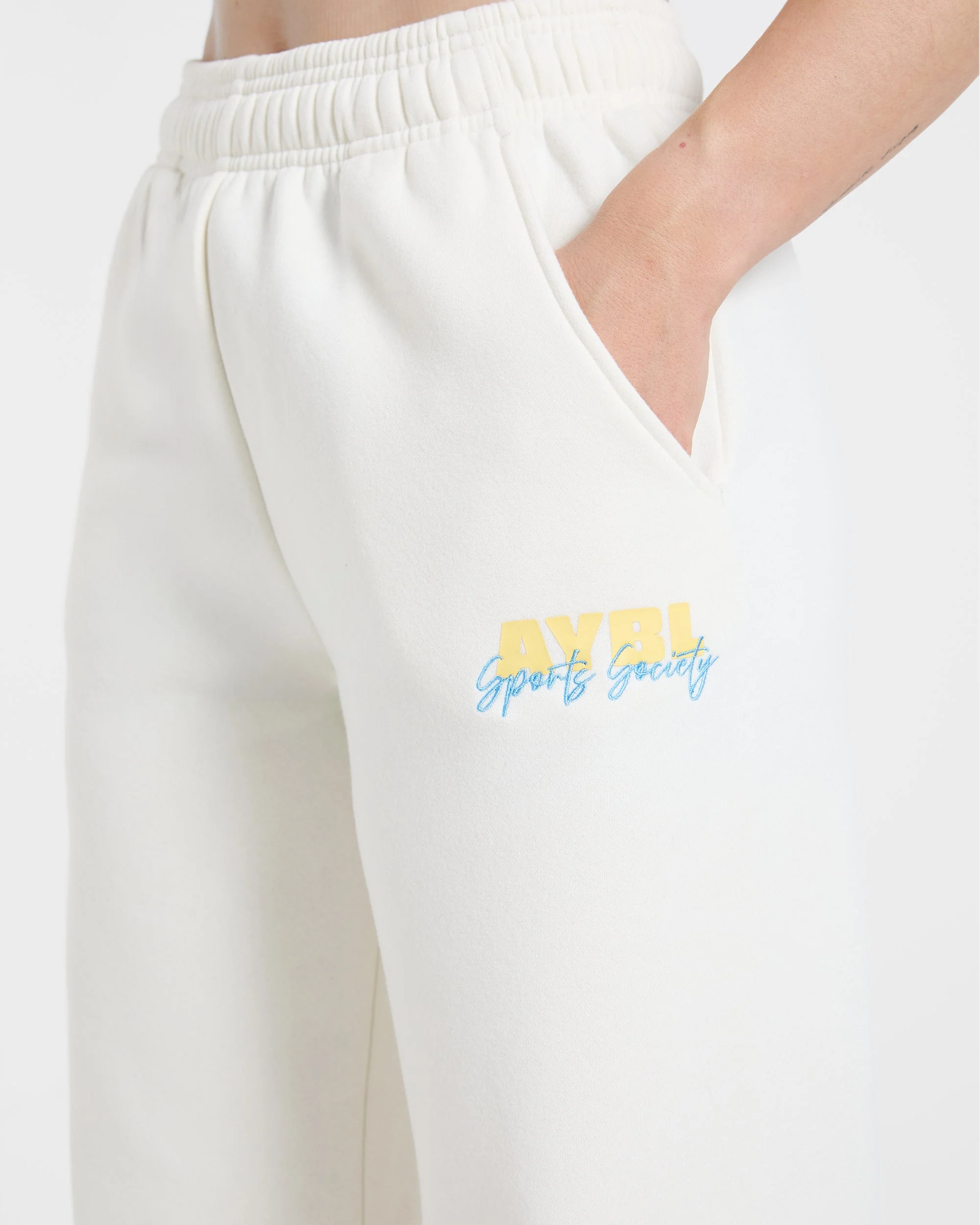 Sports Society Oversized Straight Leg Joggers - Off Blanc - Image 5