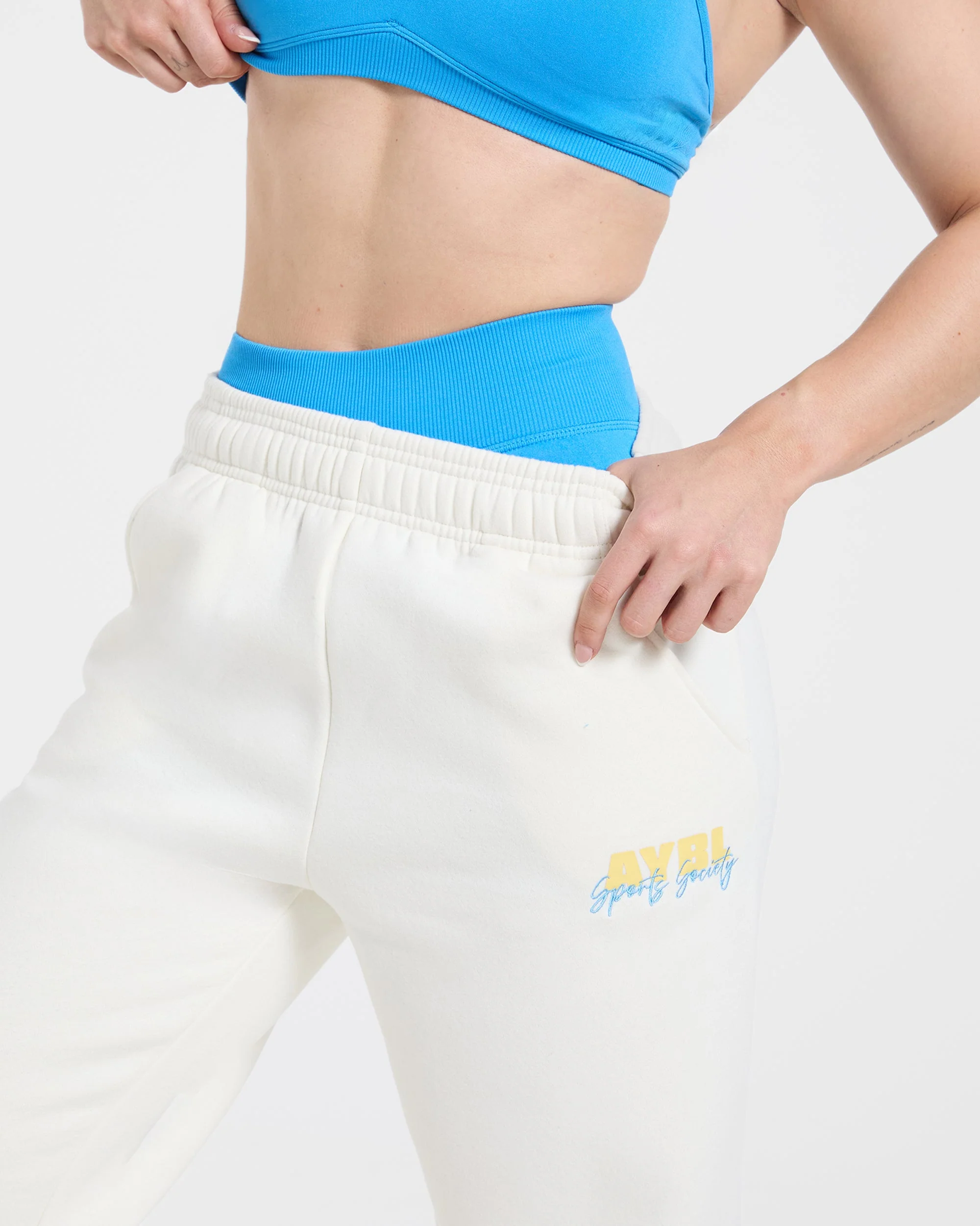 Sports Society Oversized Straight Leg Joggers - Off Blanc - Image 7