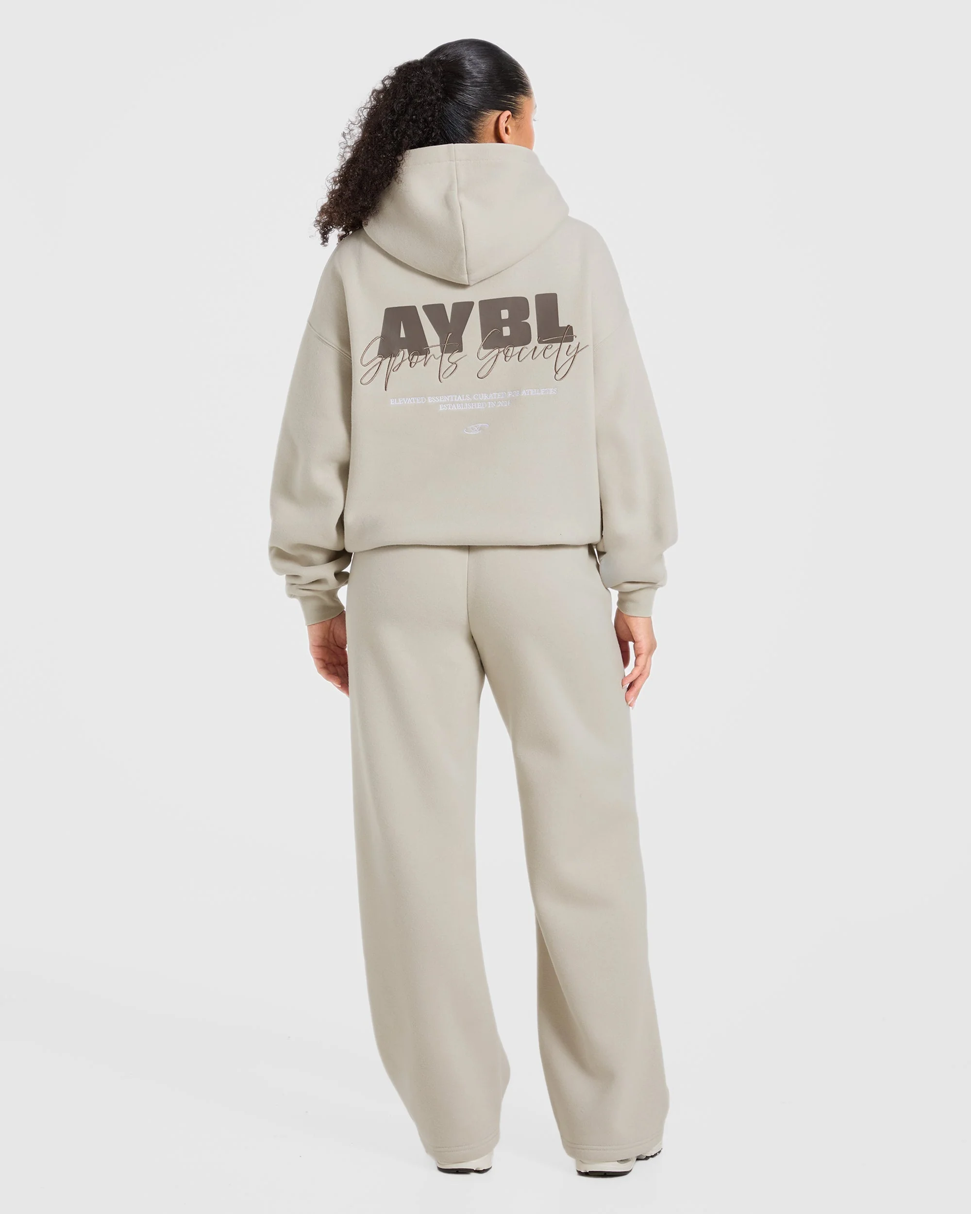 Sports Society Oversized Straight Leg Joggers - Sand - Image 4