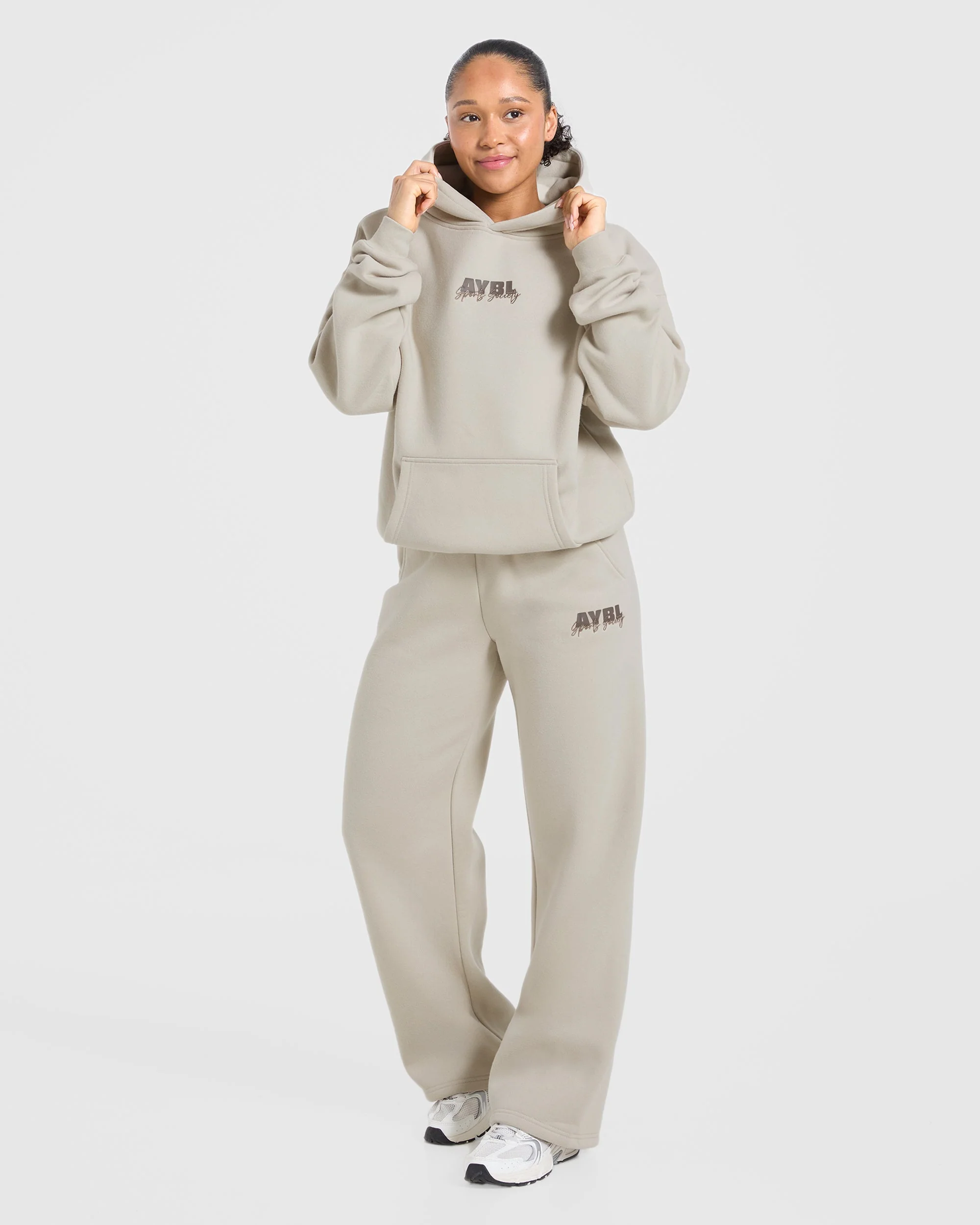 Sports Society Oversized Straight Leg Joggers - Sand - Image 7