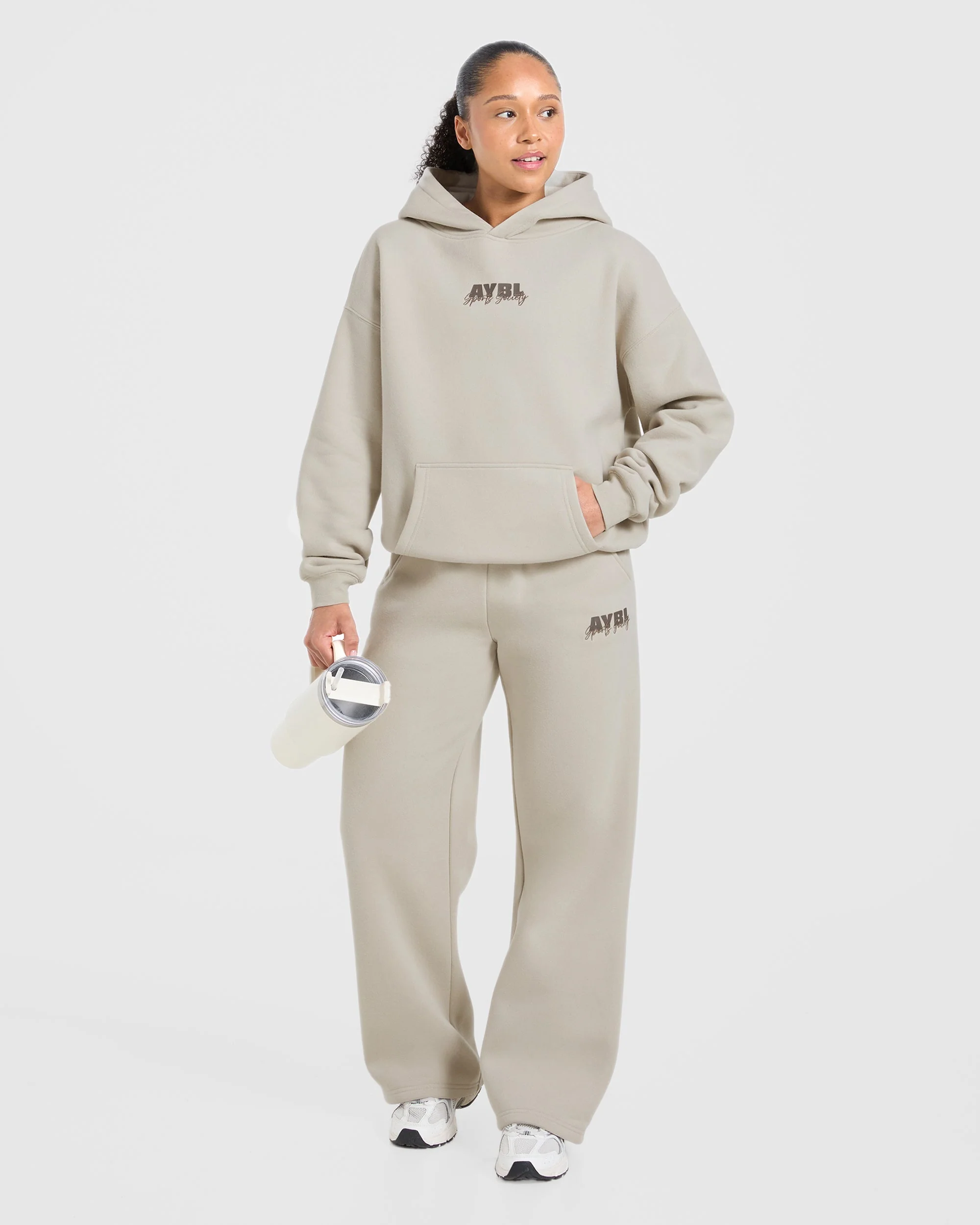 Sports Society Oversized Straight Leg Joggers - Sand - Image 8