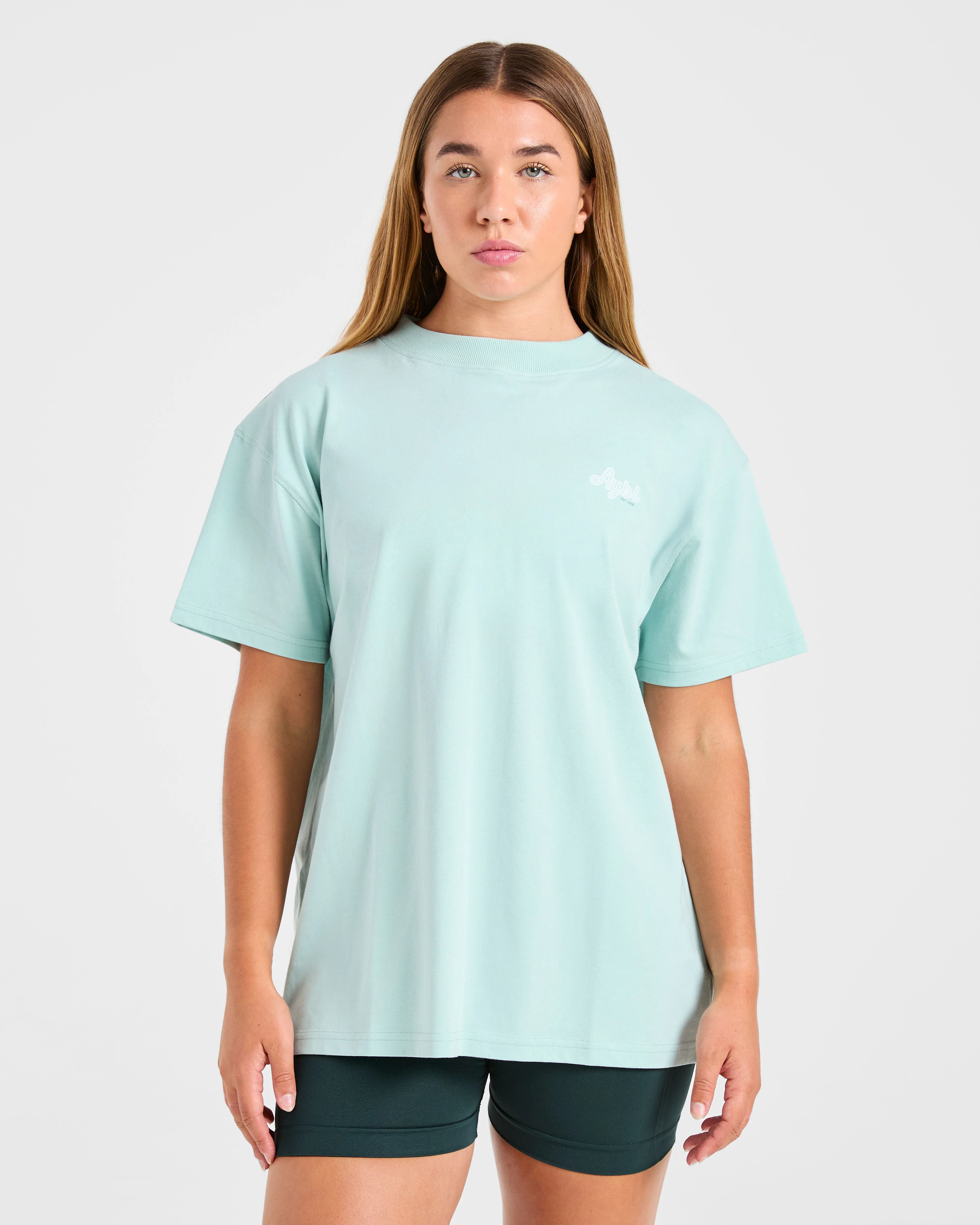 Sports Wellness Oversized T Shirt - Aqua Vert - Image 2
