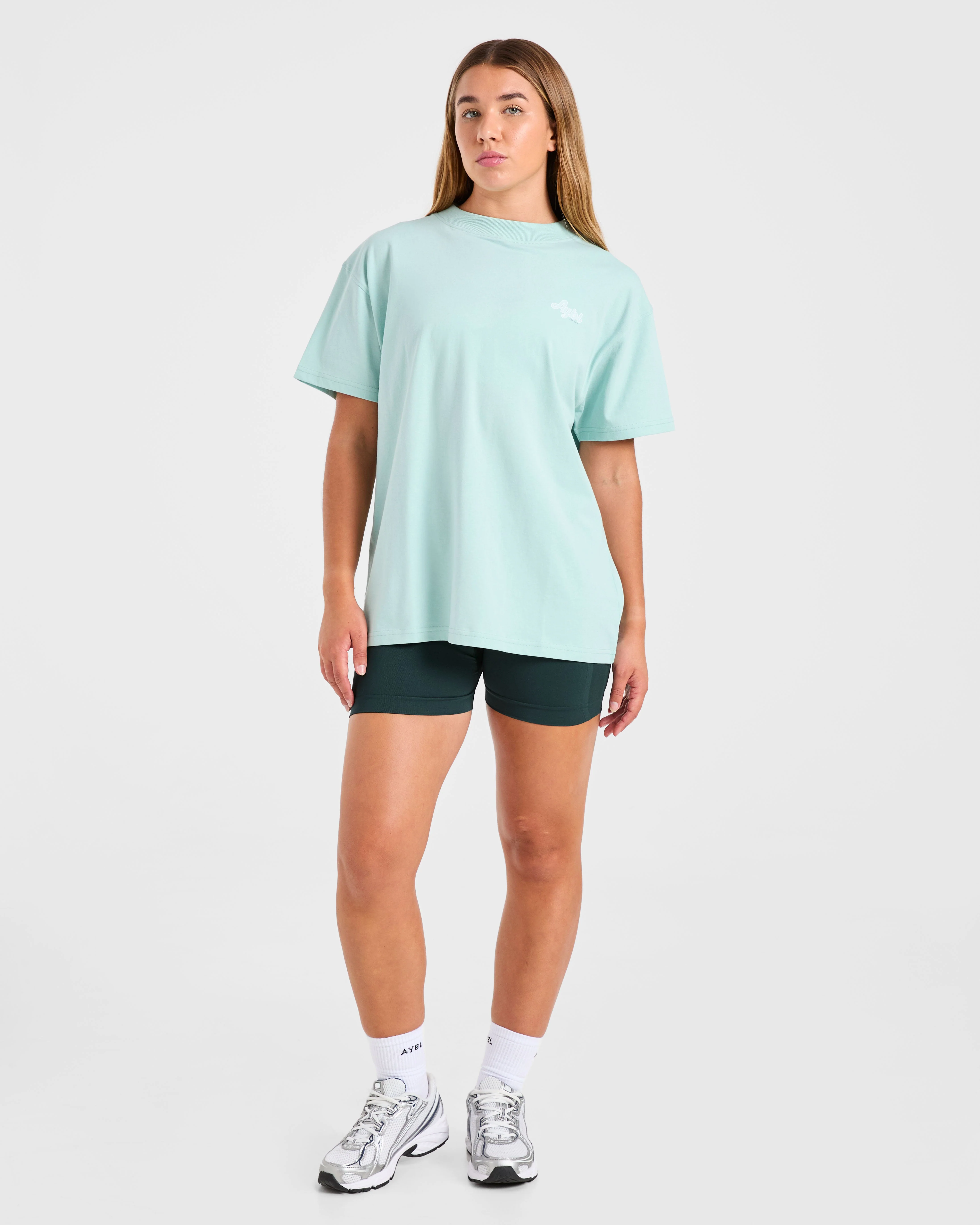 Sports Wellness Oversized T Shirt - Aqua Vert - Image 3