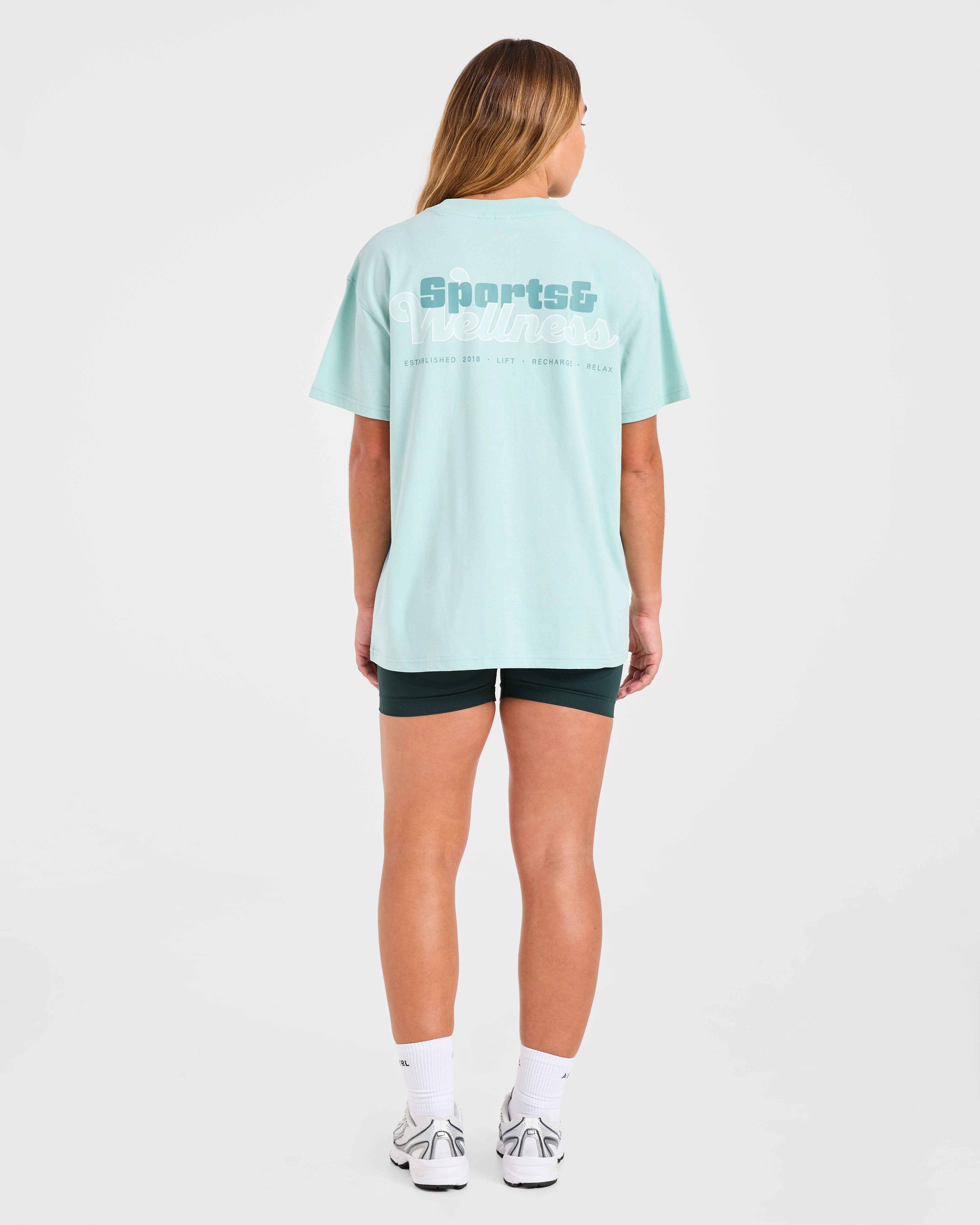 Sports Wellness Oversized T Shirt - Aqua Vert - Image 4