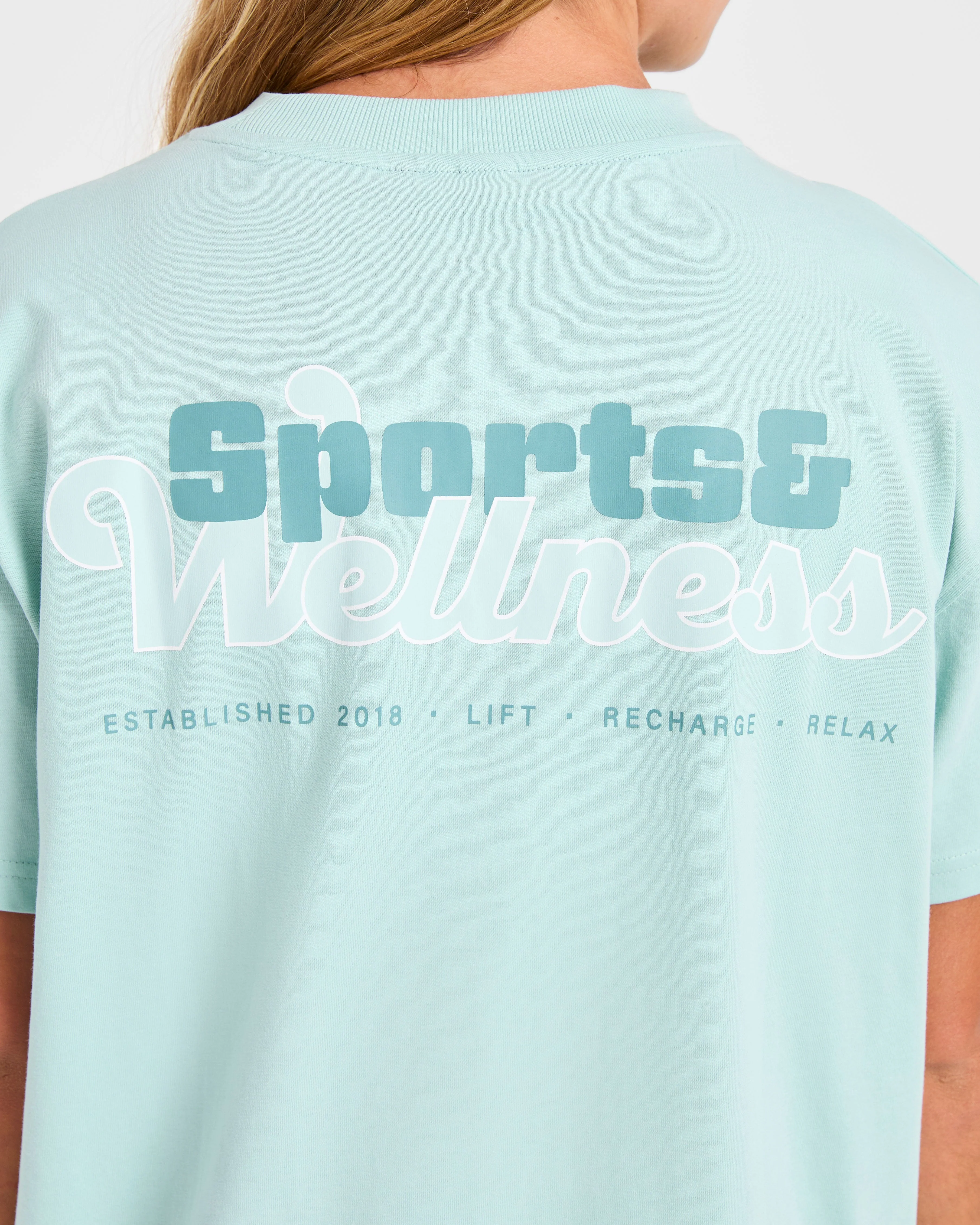 Sports Wellness Oversized T Shirt - Aqua Vert - Image 5