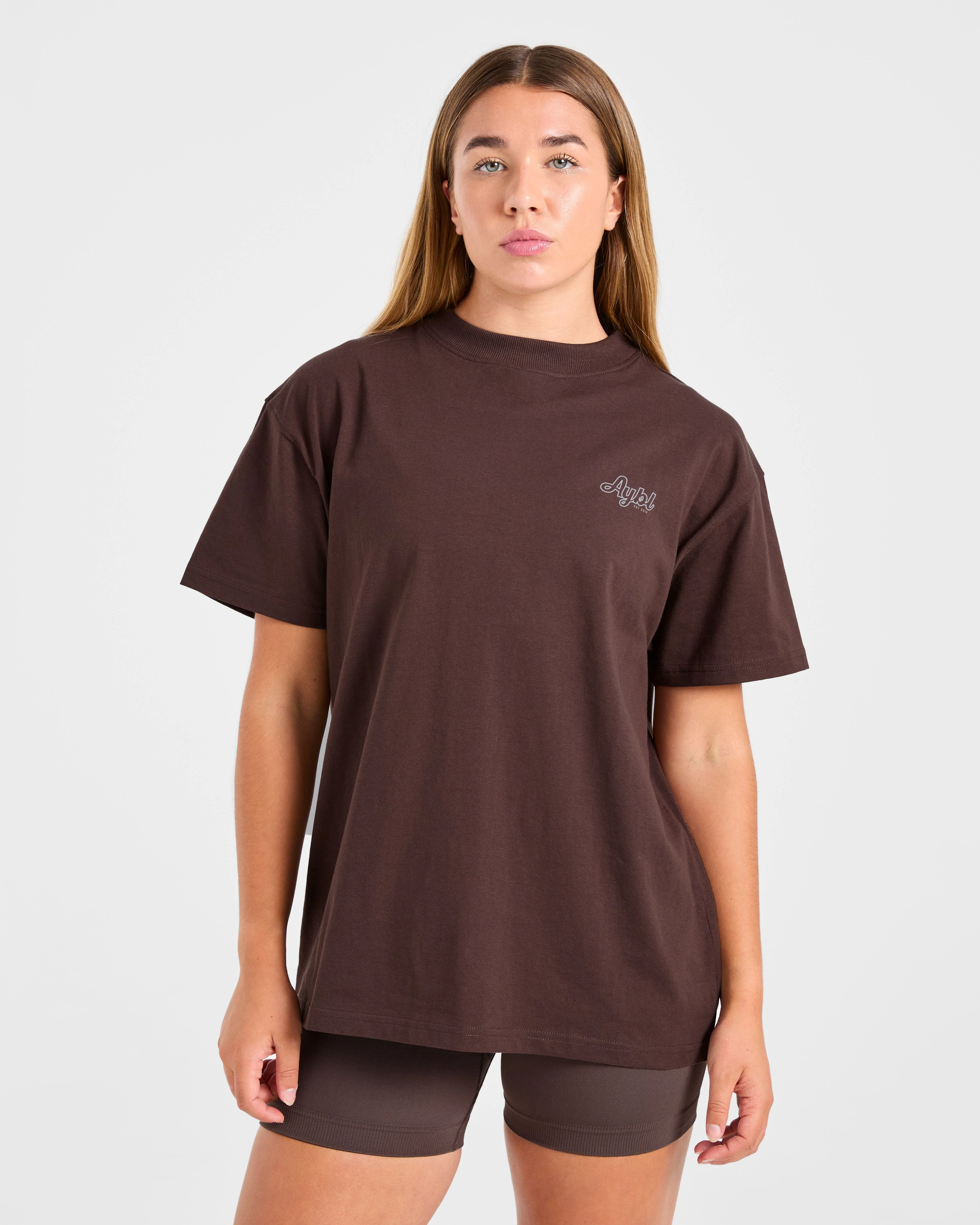 Sports Wellness Oversized T Shirt - Marron - Image 2