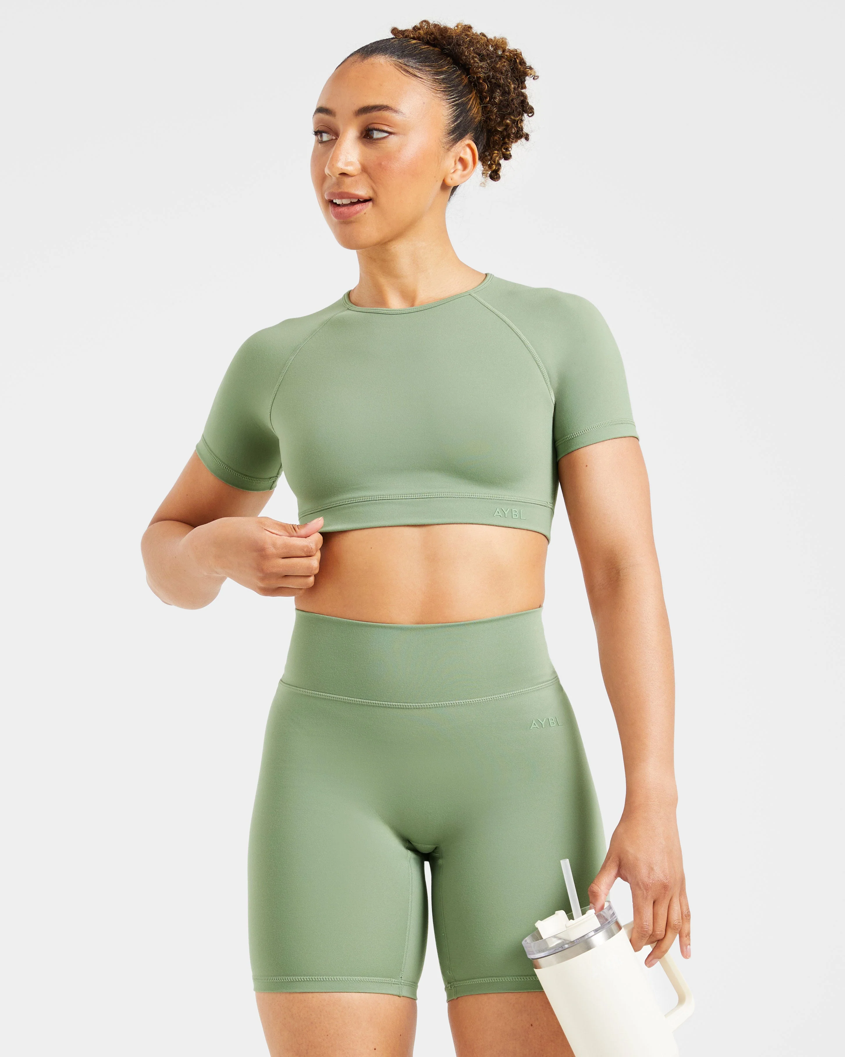 Staple Crop Top - Olive Vert - Image 7
