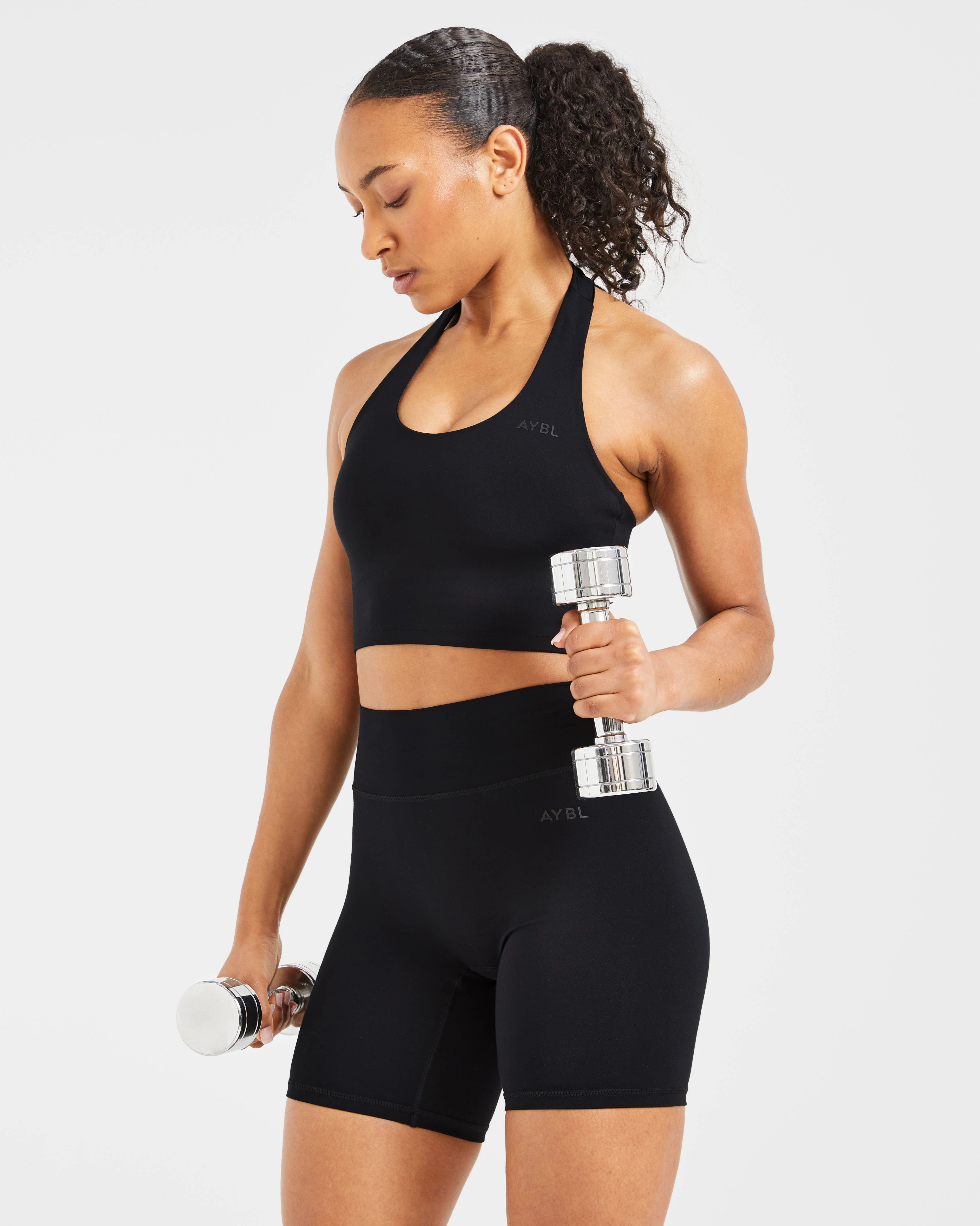 Staple Halterneck Crop Top - Noir - Image 7