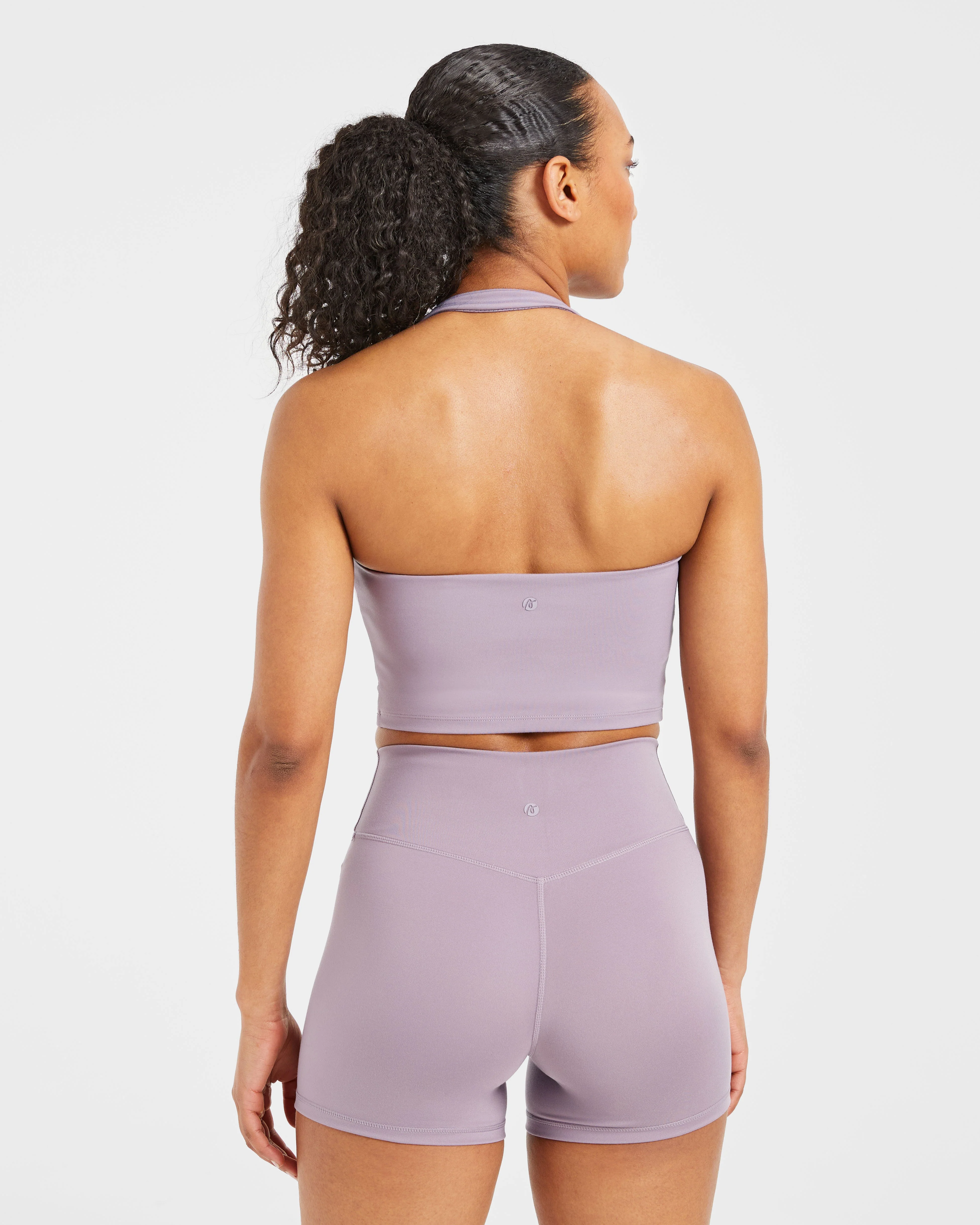 Staple Halterneck Crop Top - Mauve Violet - Image 2