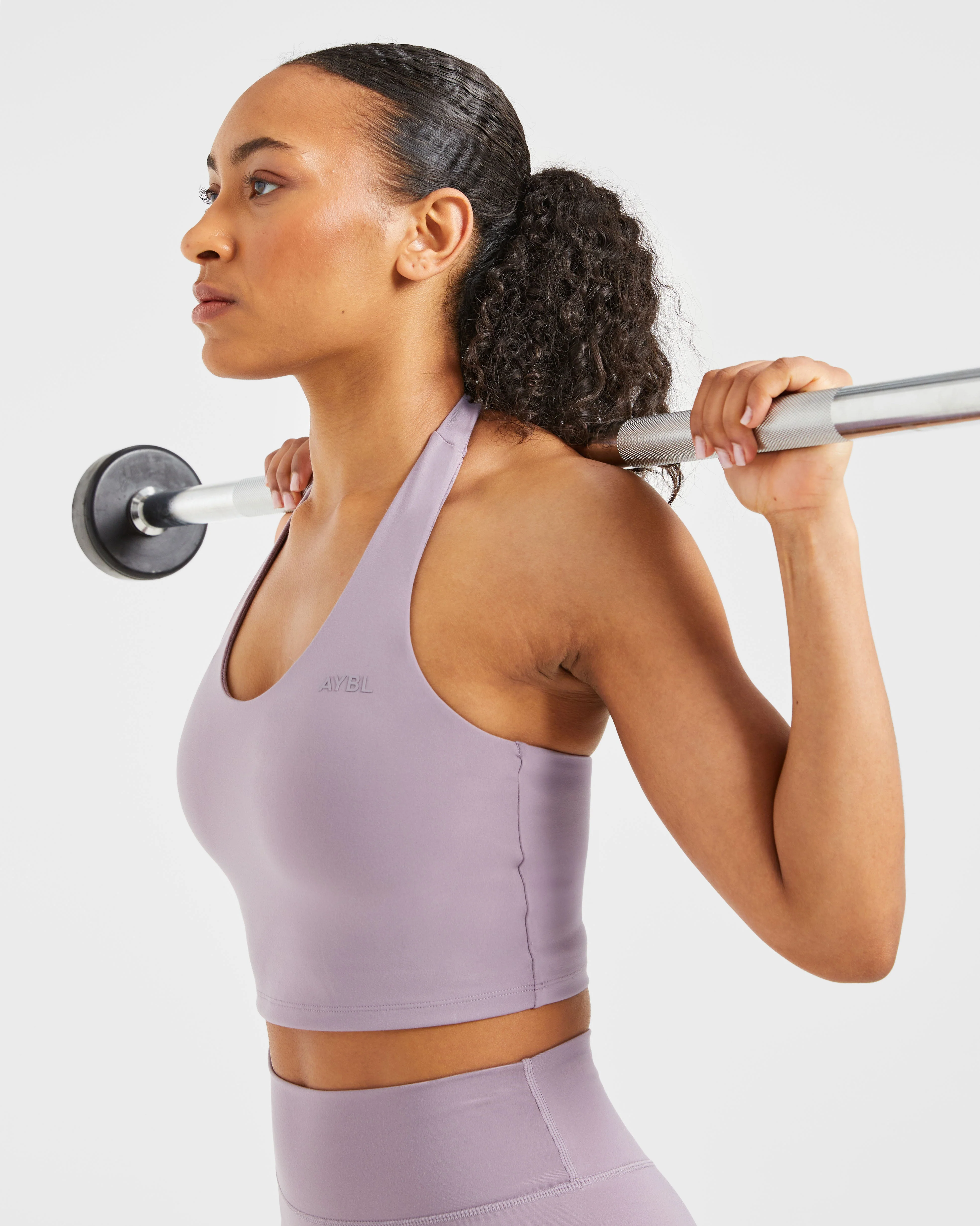 Staple Halterneck Crop Top - Mauve Violet - Image 8