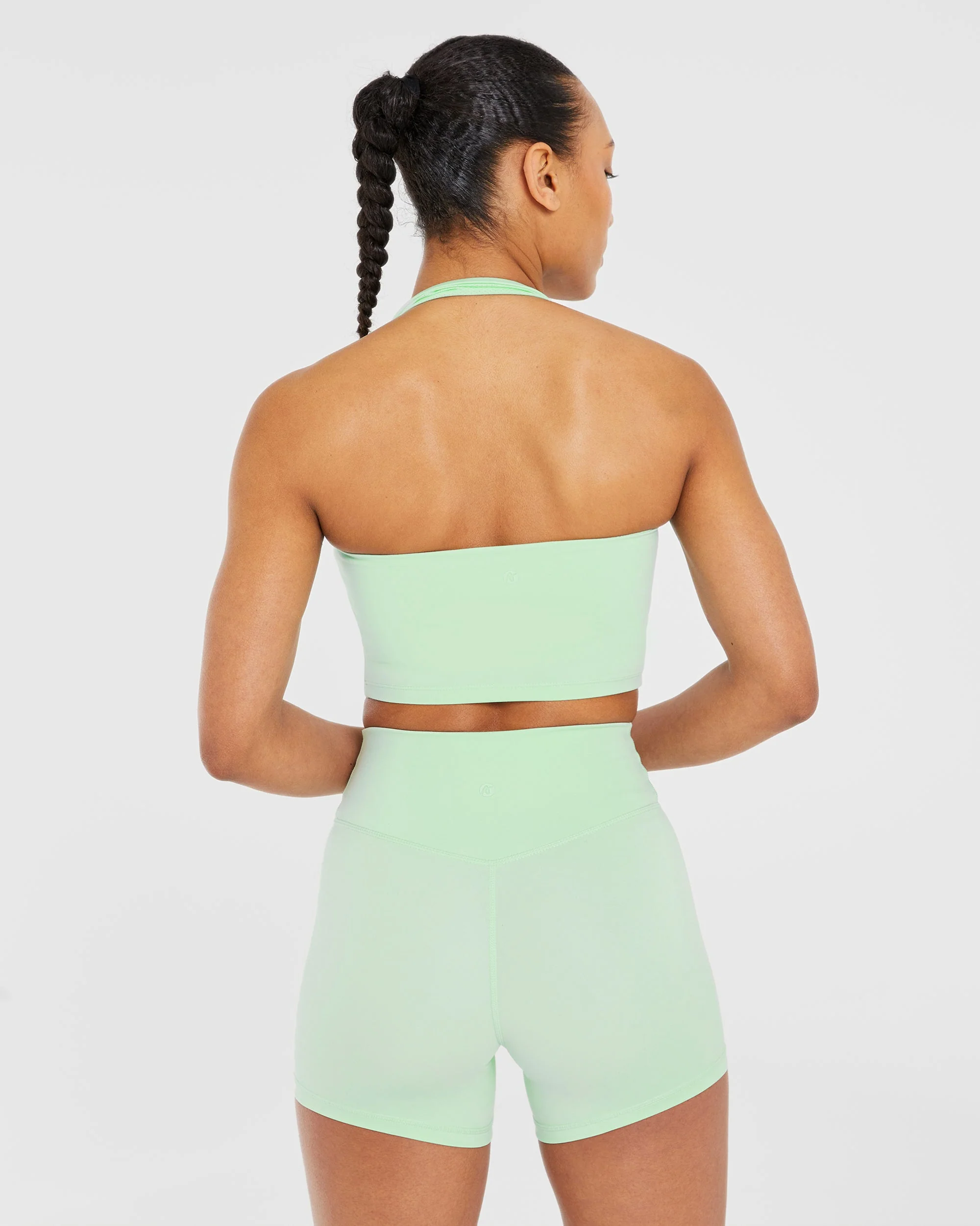 Staple Halterneck Crop Top - Mint Vert - Image 2