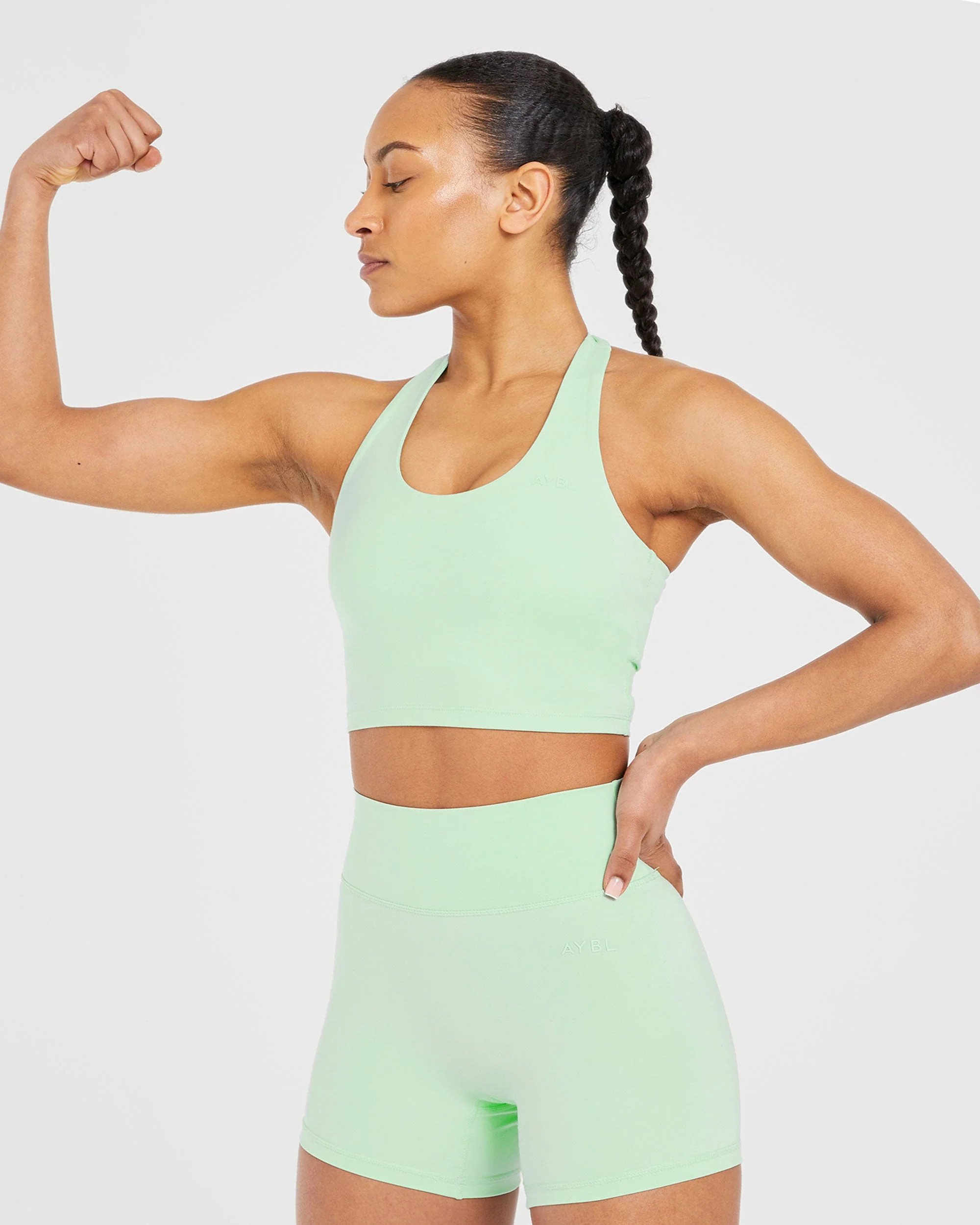 Staple Halterneck Crop Top - Mint Vert - Image 7