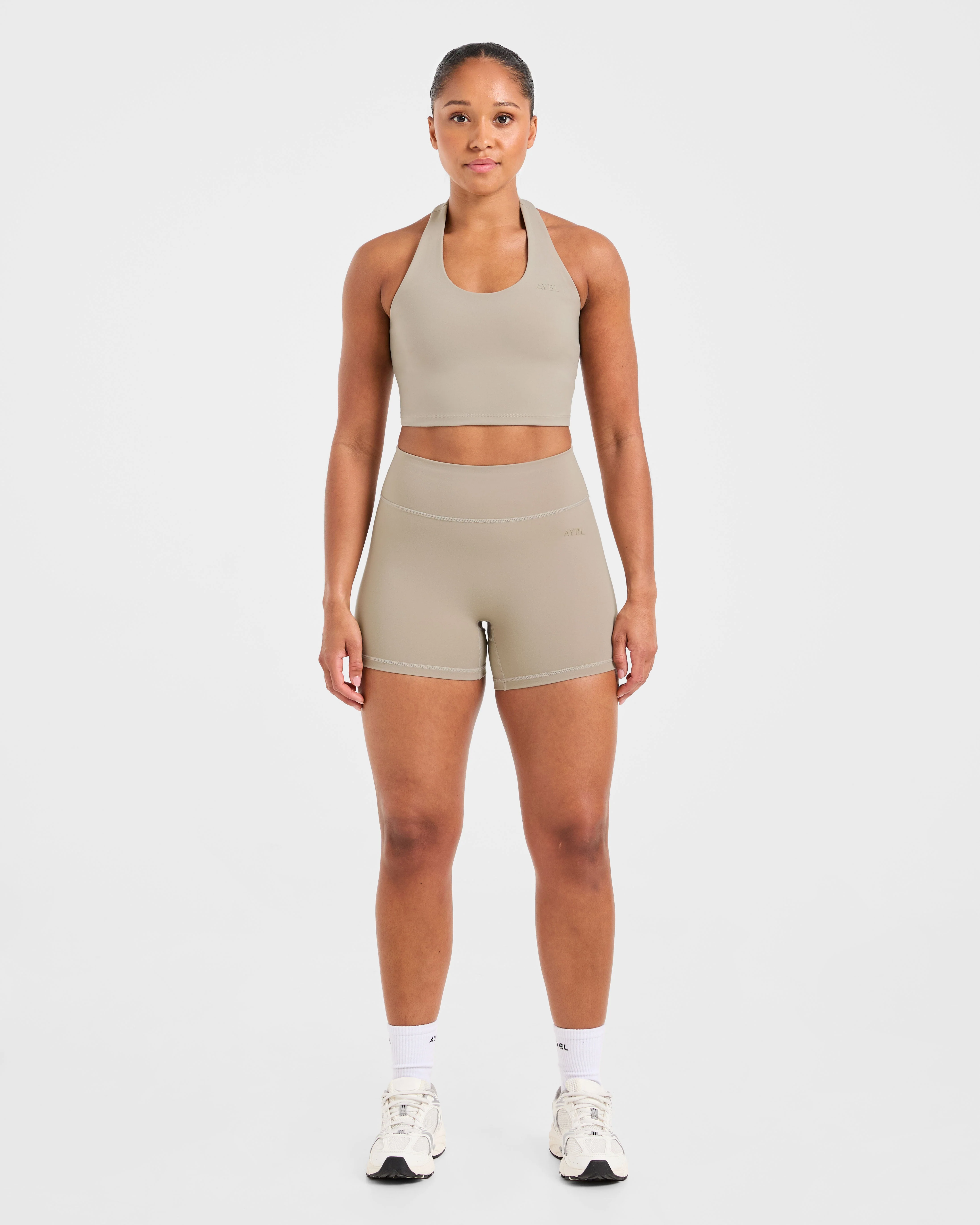 Staple Halterneck Crop Top - Muted Taupe - Image 3