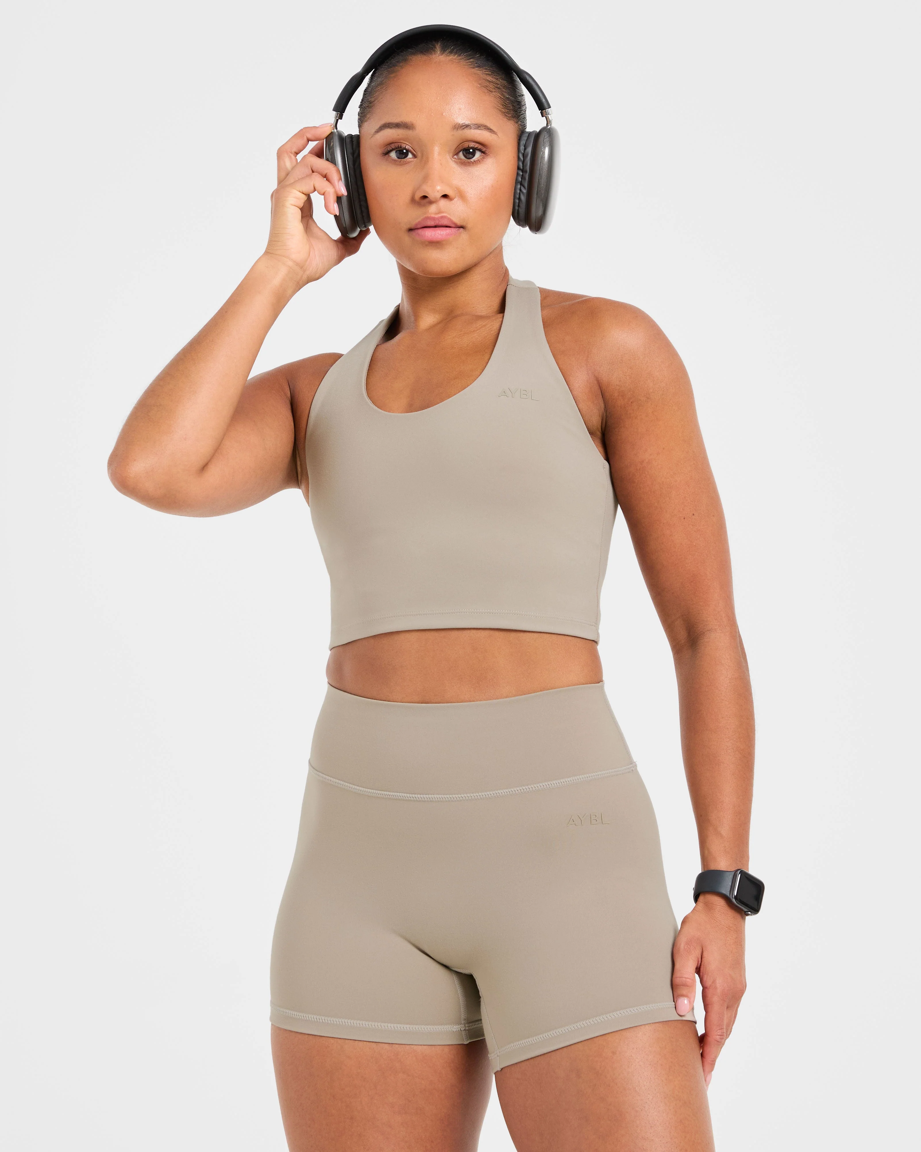 Staple Halterneck Crop Top - Muted Taupe - Image 7
