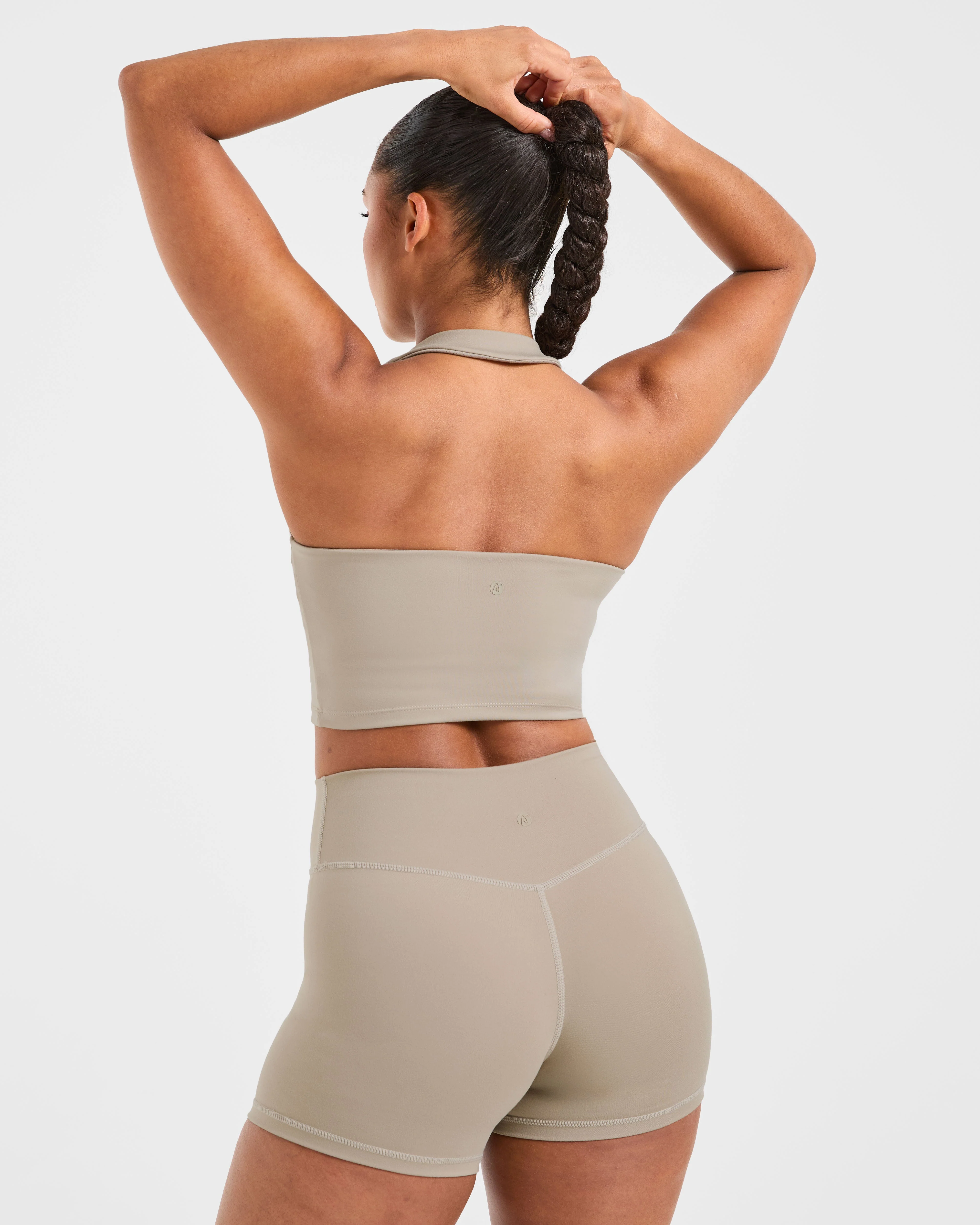 Staple Halterneck Crop Top - Muted Taupe - Image 8