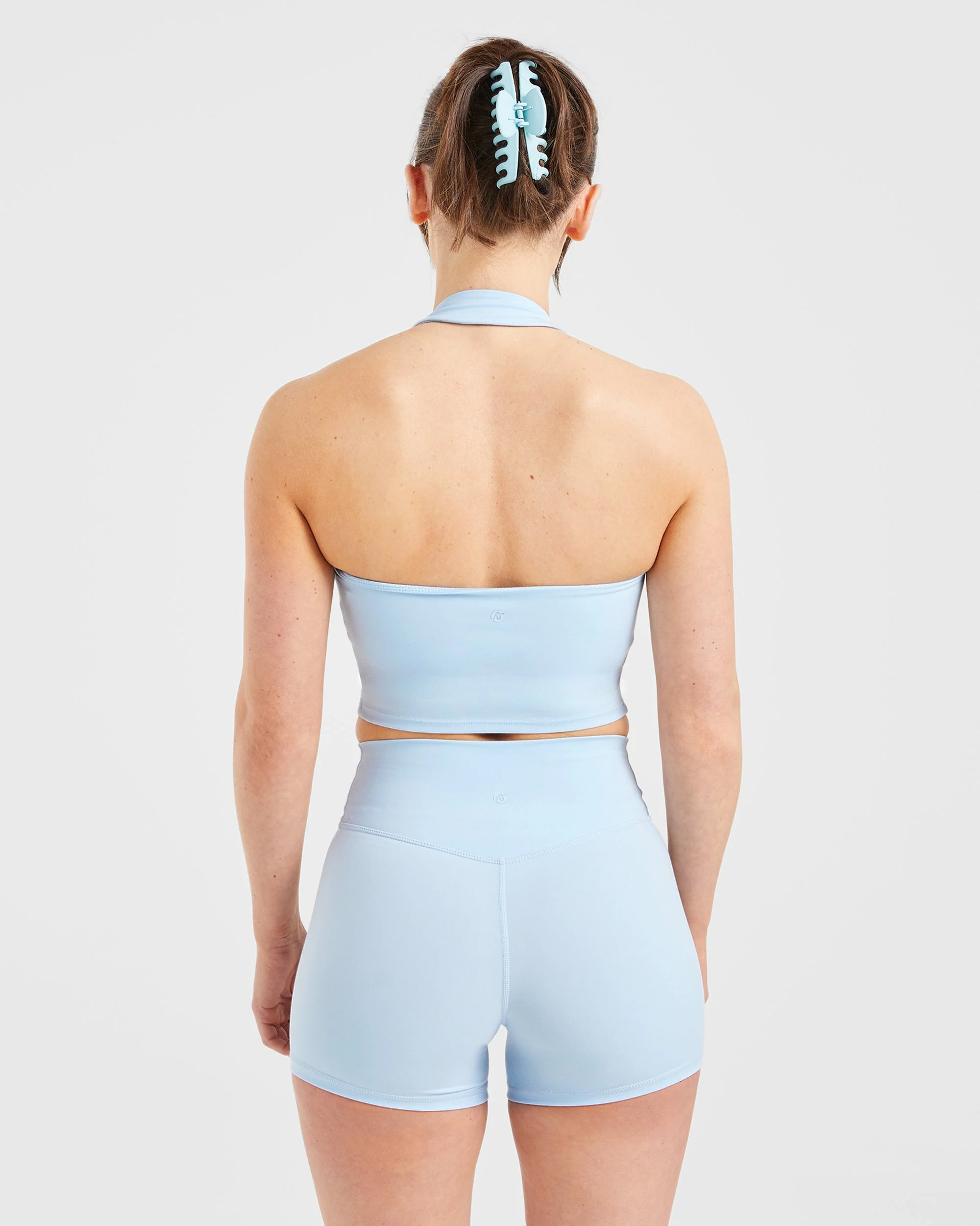 Staple Halterneck Crop Top - Pastel Bleu - Image 2