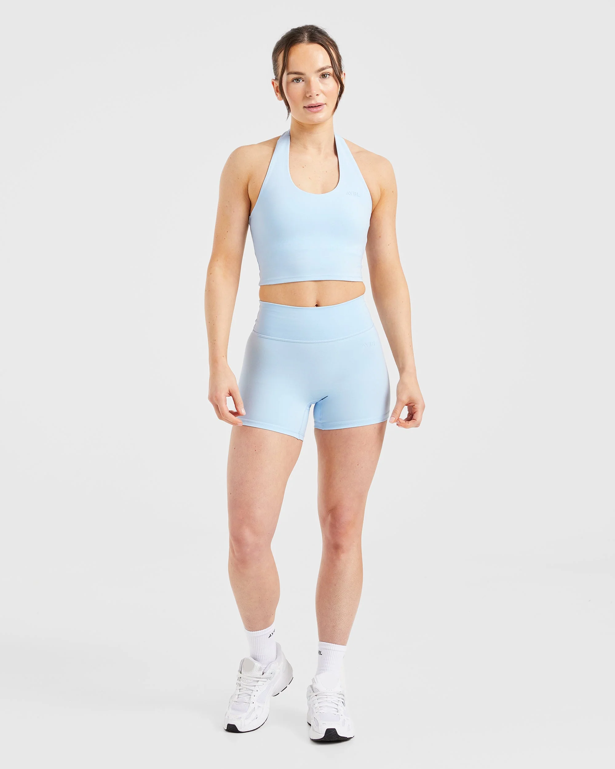 Staple Halterneck Crop Top - Pastel Bleu - Image 3