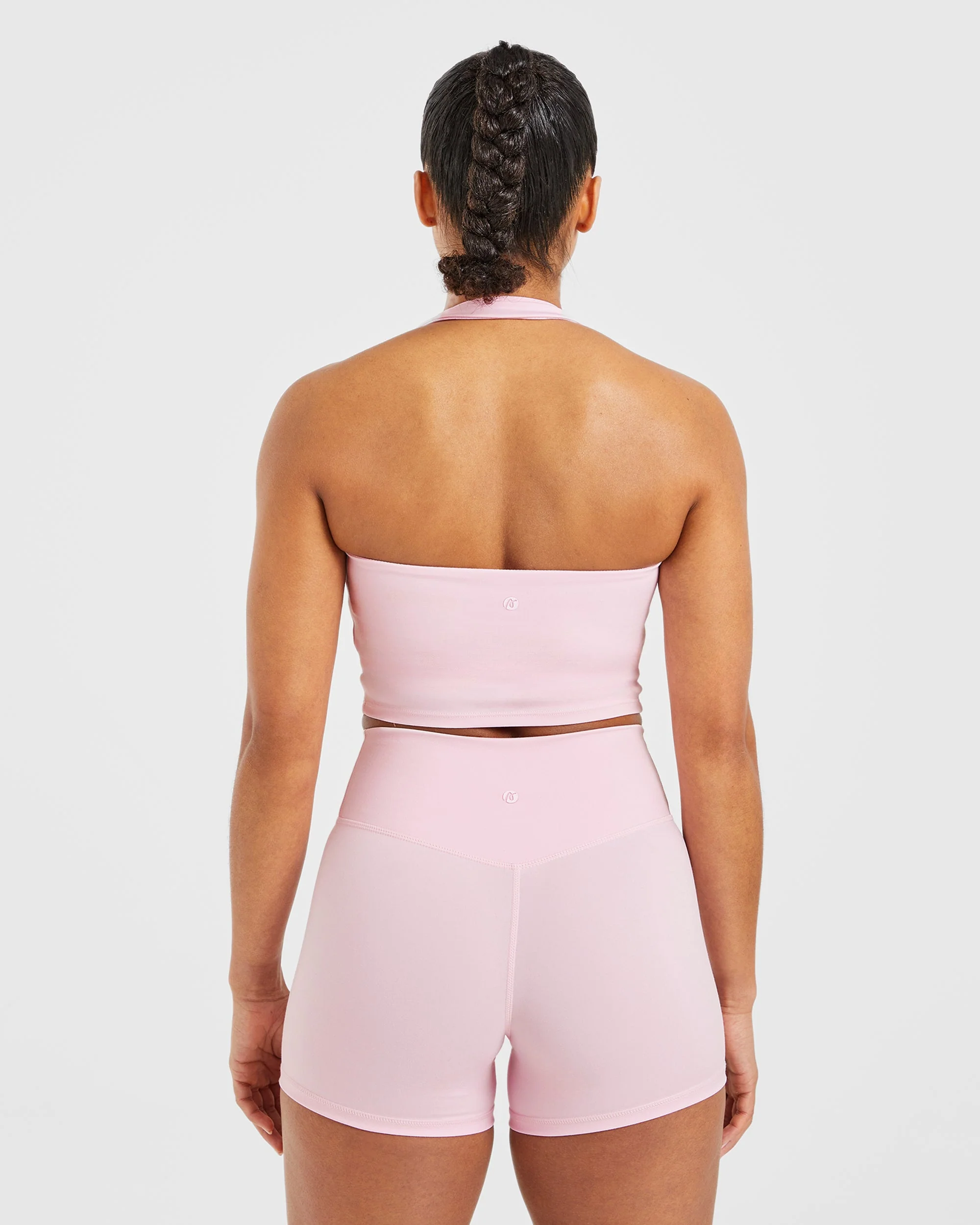 Staple Halterneck Crop Top - Pastel Rose - Image 2