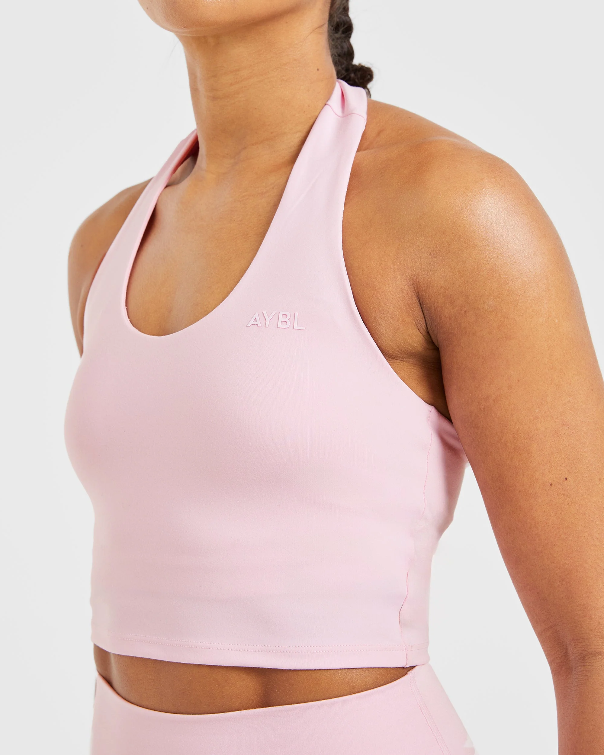 Staple Halterneck Crop Top - Pastel Rose - Image 5