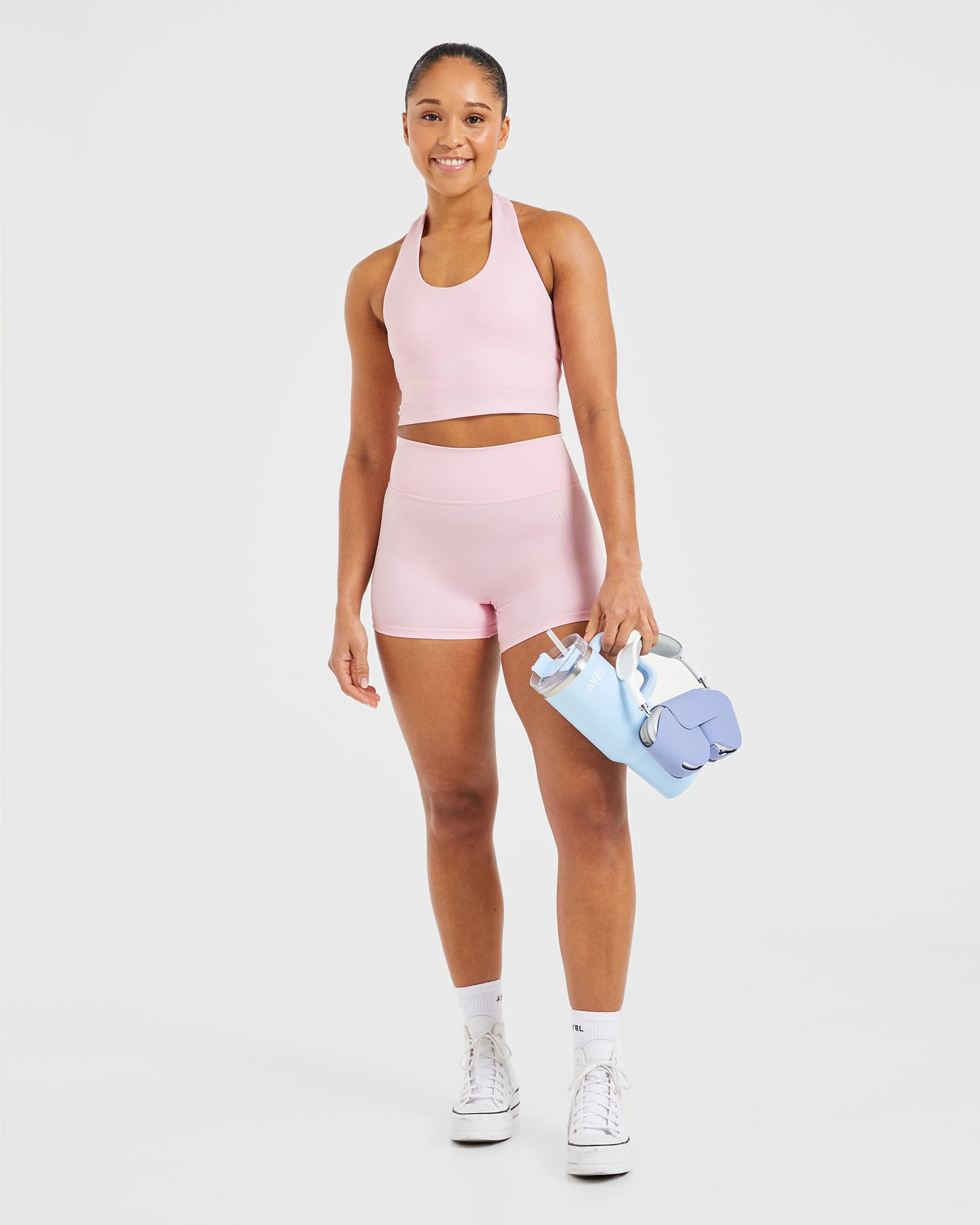 Staple Halterneck Crop Top - Pastel Rose - Image 7