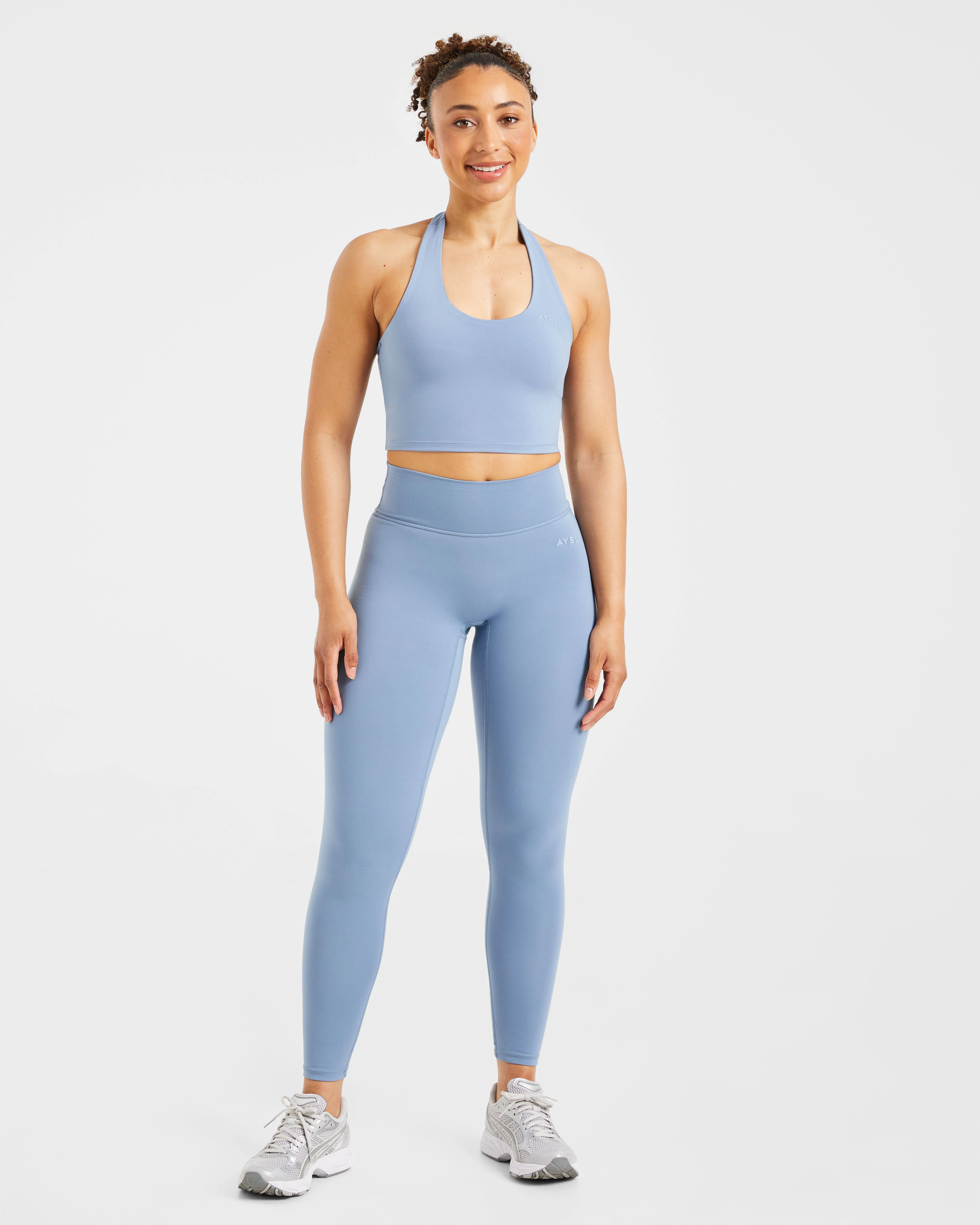 Staple Halterneck Crop Top - Slate Bleu - Image 3