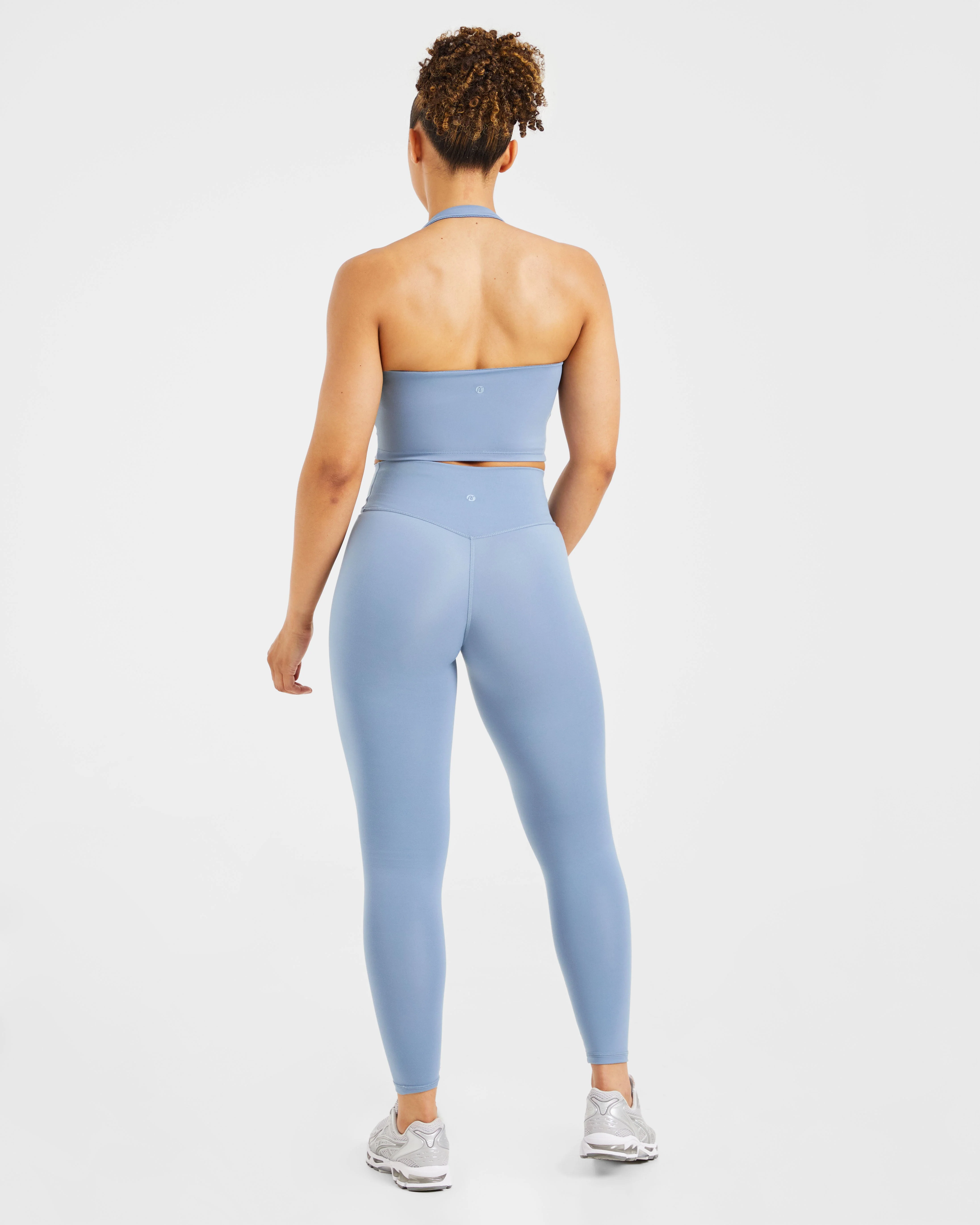 Staple Halterneck Crop Top - Slate Bleu - Image 4