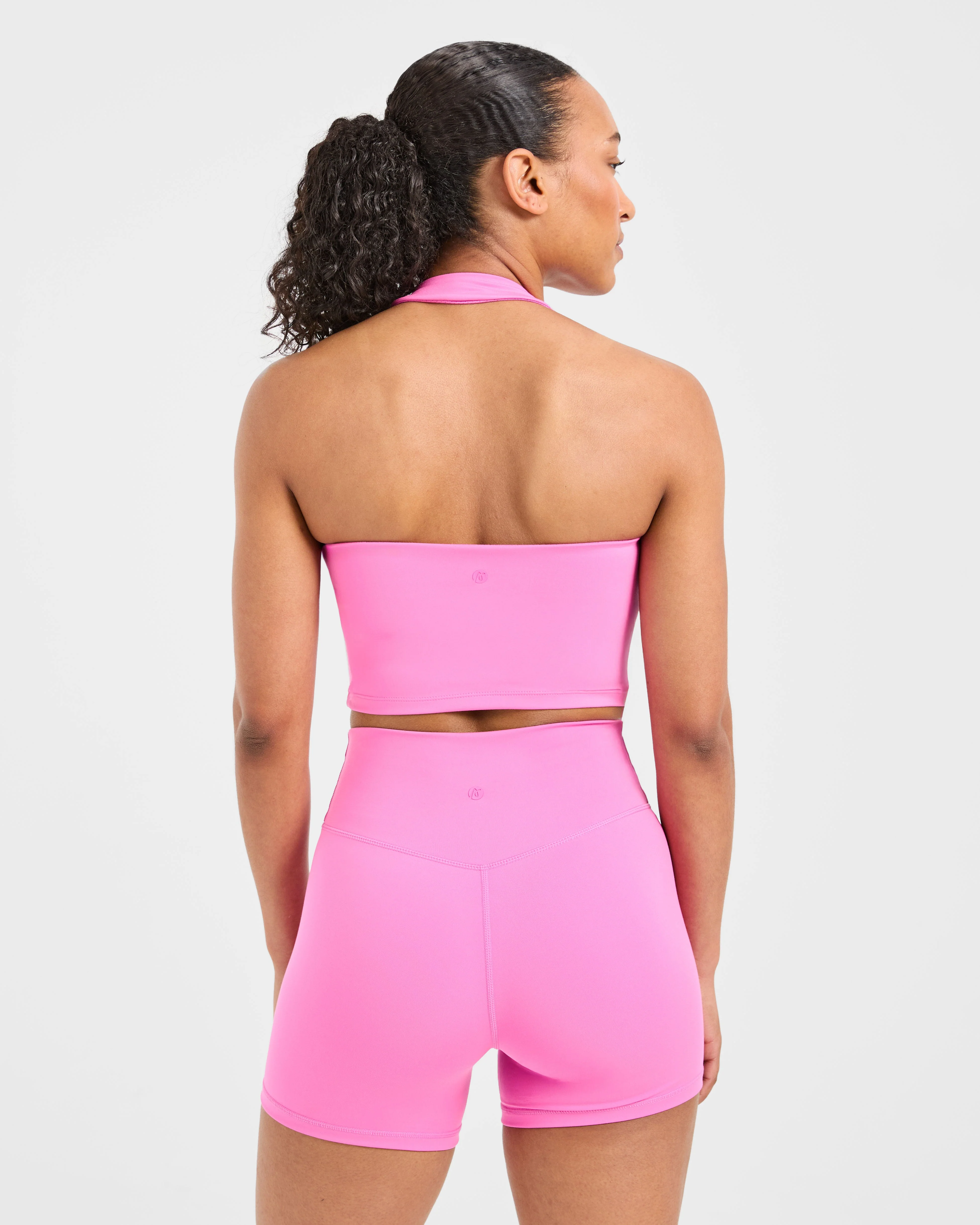 Staple Halterneck Crop Top - Summer Rose - Image 2