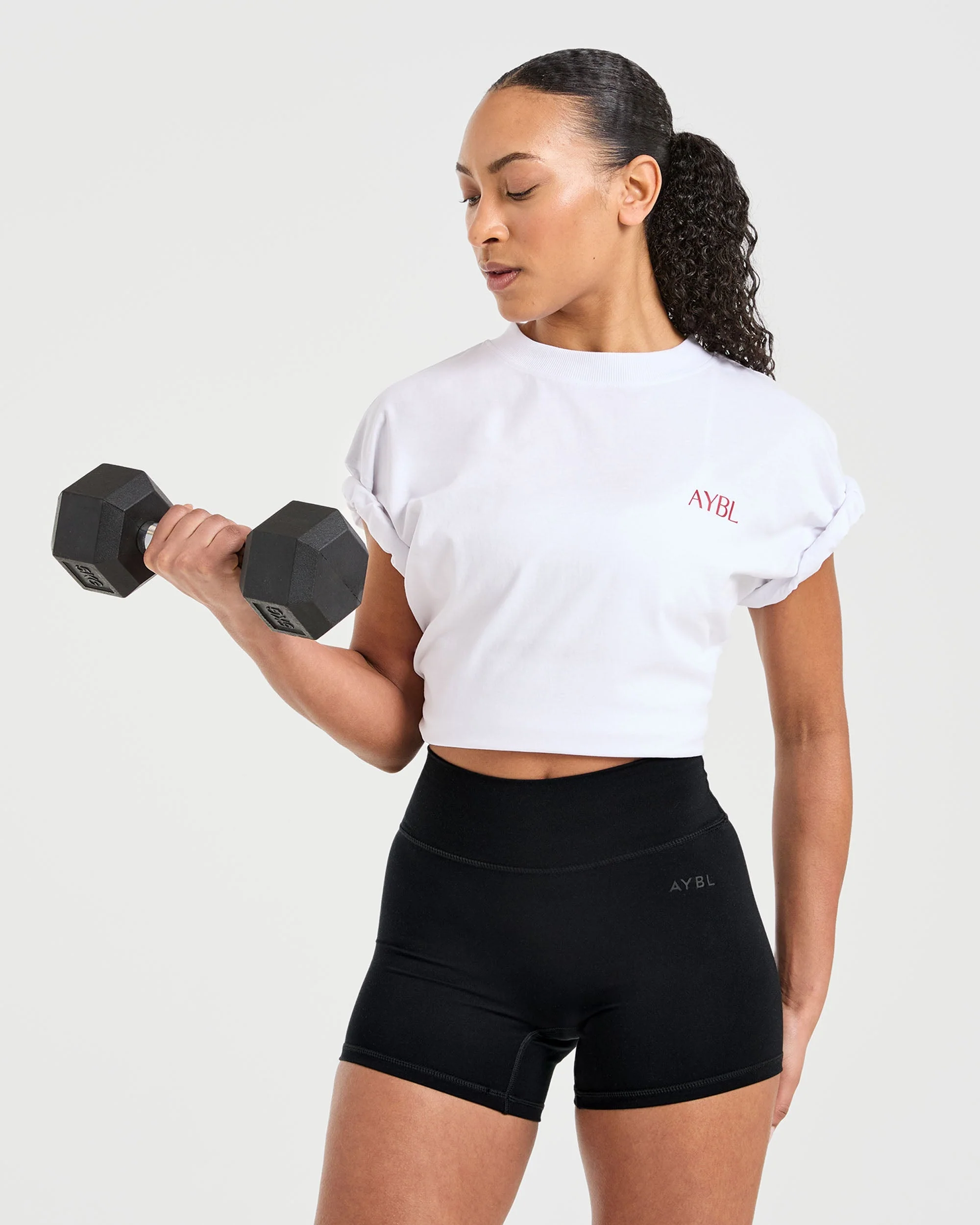 Strength Club Oversized T Shirt - White/Rouge - Image 8